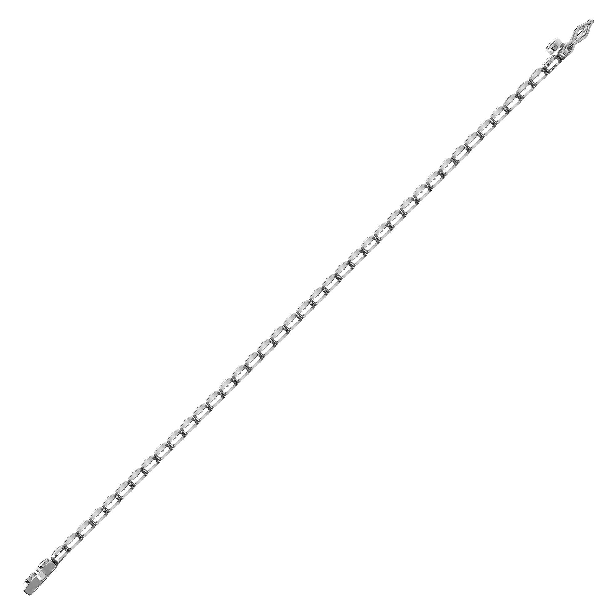 18ct White Gold 3.00ct Rub-over Natural Diamond Line Bracelet