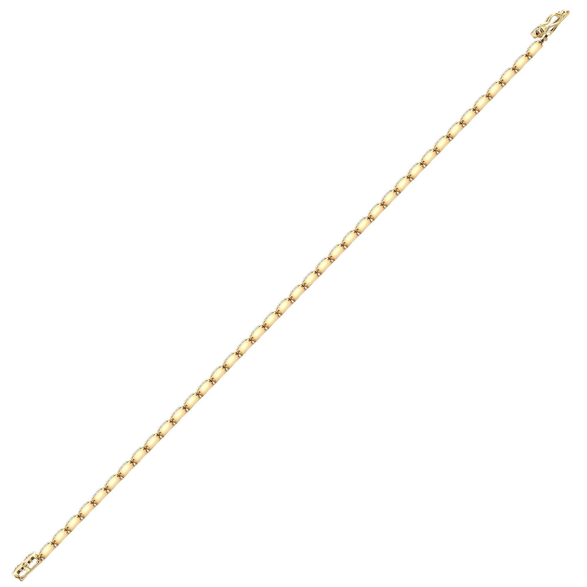 18B005-400 | 18ct Yellow Gold 4.00ct Rub-over Natural Diamond Line Bracelet