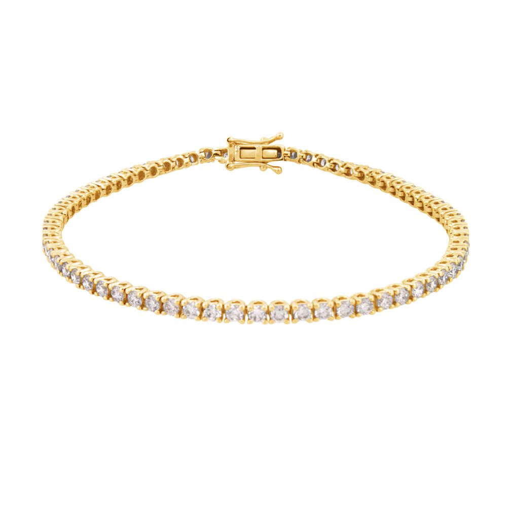 LAB9B095-300 | 9ct Yellow Gold 3.00ct Claw Set LAB Grown Diamond Line Bracelet
