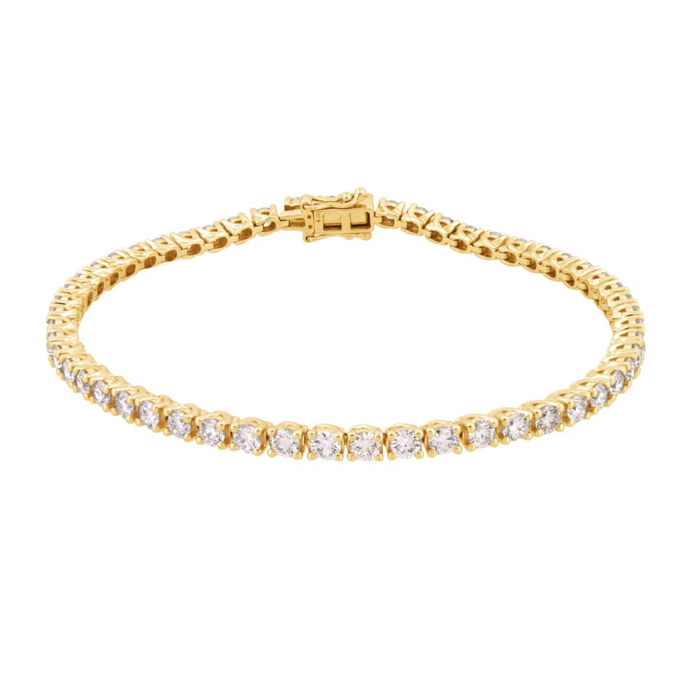 LAB9B095-400 | 9ct Yellow Gold 4.00ct Claw Set LAB Grown Diamond Line Bracelet