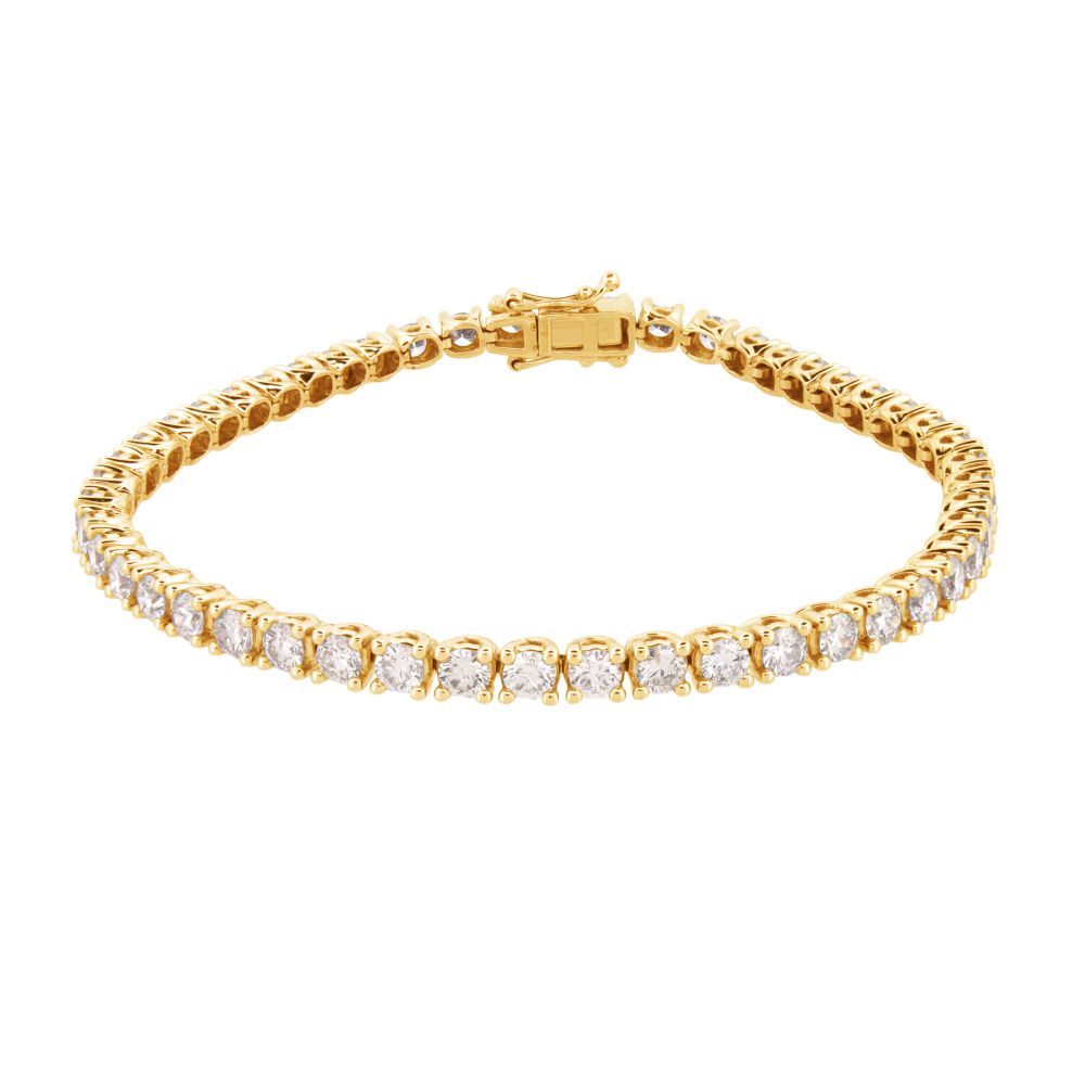 LAB9B095-500 | 9ct Yellow Gold 5.00ct Claw Set LAB Grown Diamond Line Bracelet