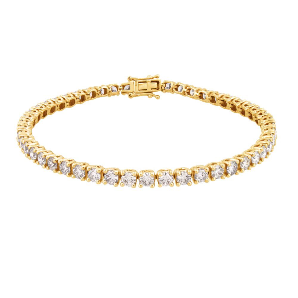 LAB9B095-600 | 9ct Yellow Gold 6.00ct Claw Set LAB Grown Diamond Line Bracelet