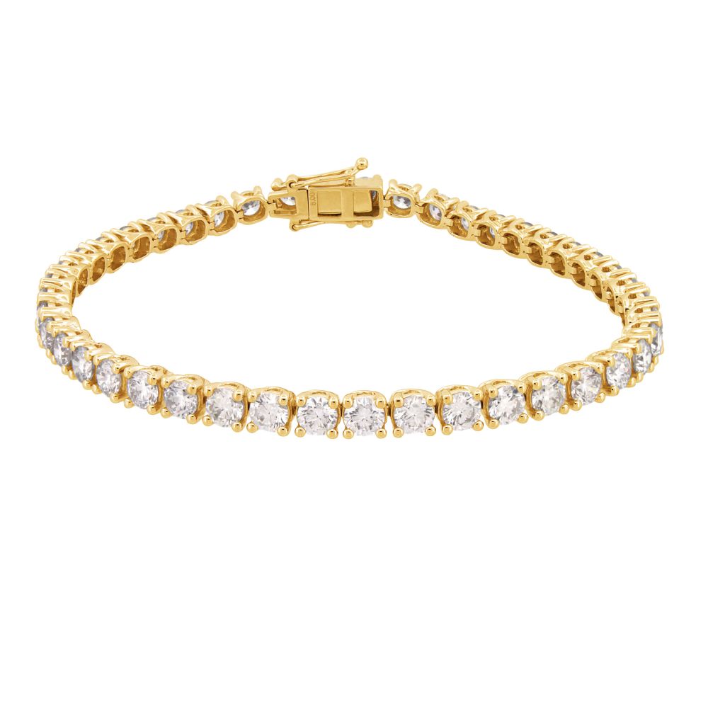 LAB9B95-800 | 9ct Yellow Gold 8.00ct Claw Set LAB Grown Diamond Line Bracelet
