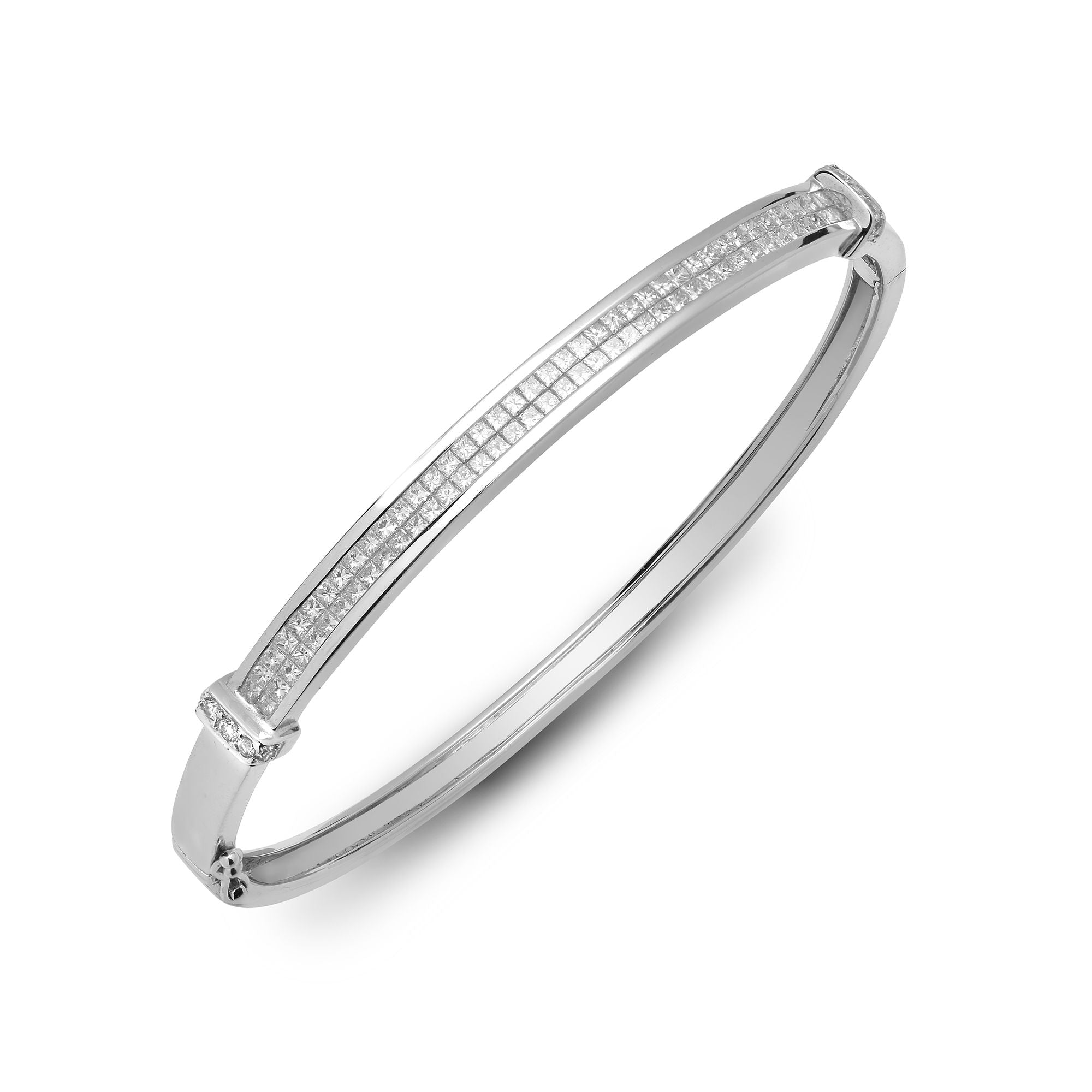 18BG002 | 18ct White Gold Natural Diamond Bangle
