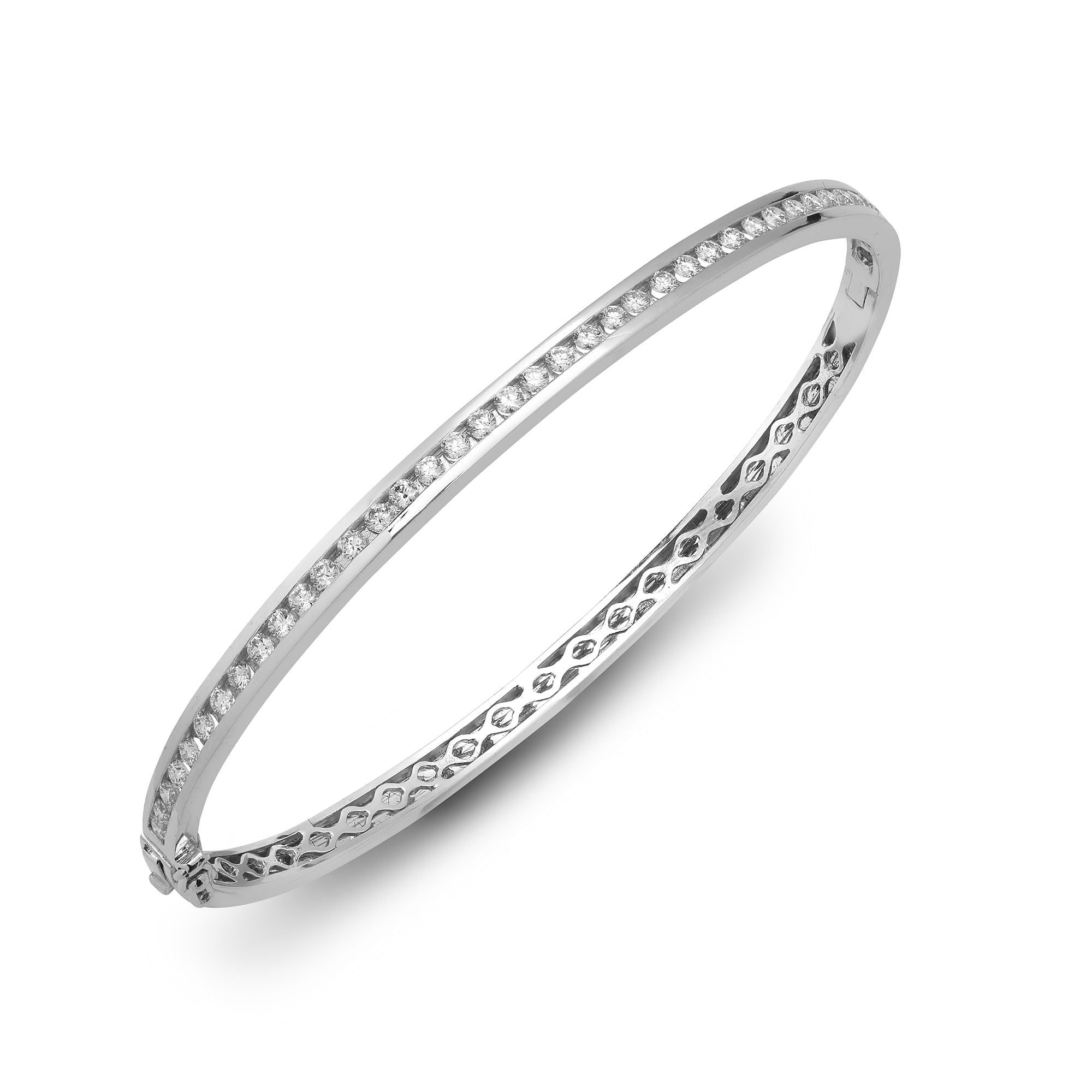 18BG010 | 18ct White Gold Natural Diamond Bangle