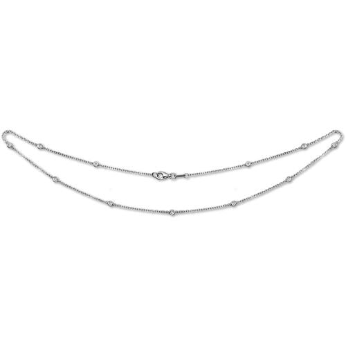 18C001-18 | 18ct White Gold Natural Diamond Chain