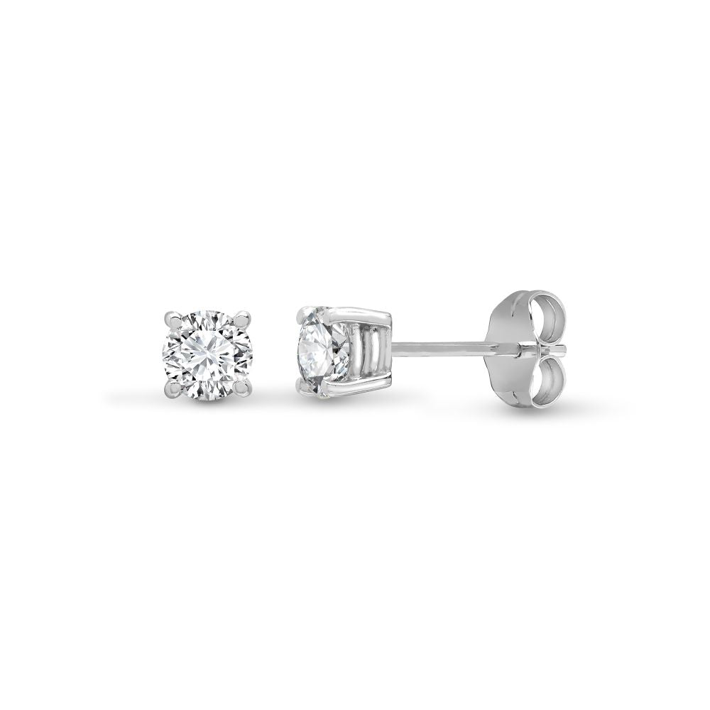 Lab 18ct White Gold 2.00ct 4 Claw Diamond Solitaire Studs