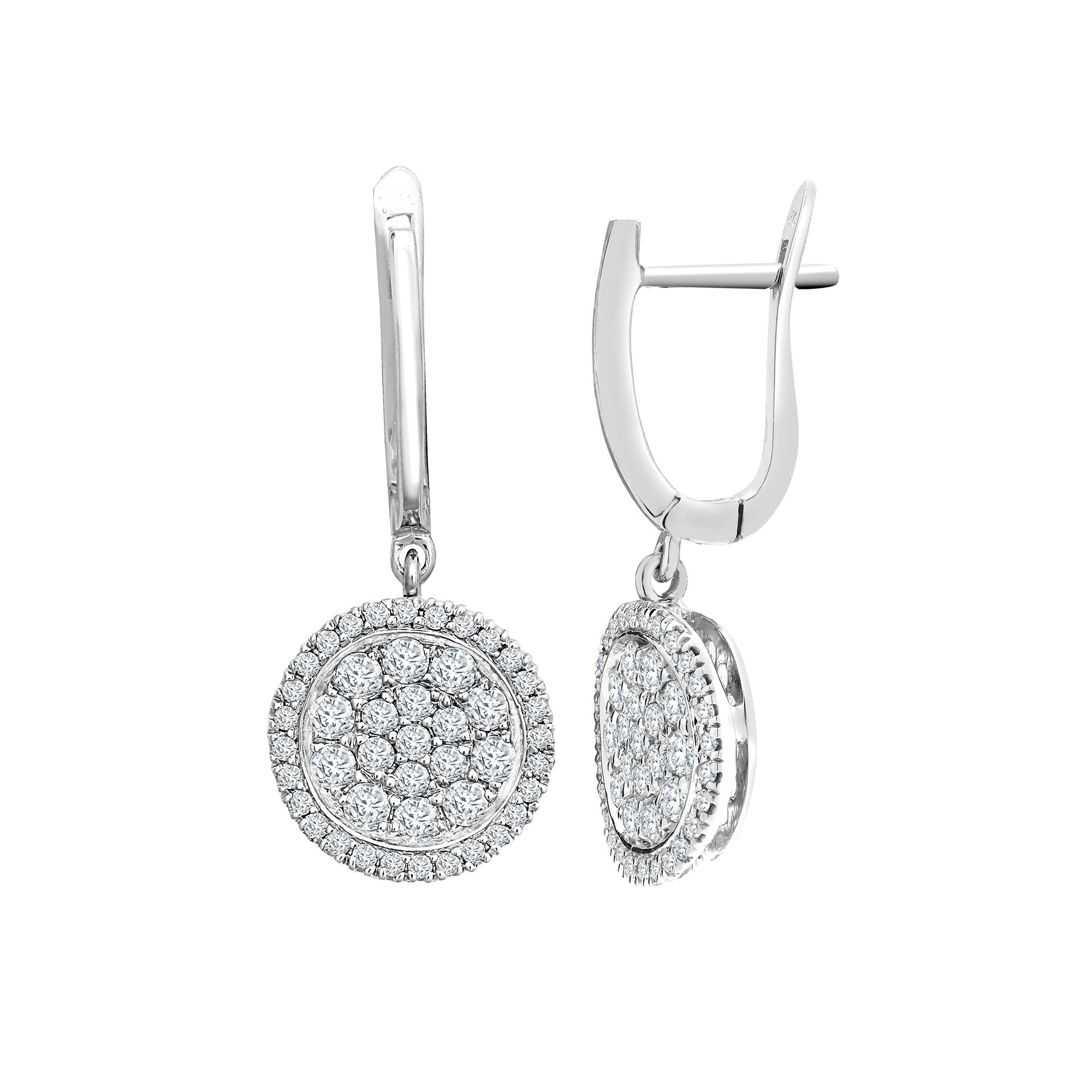 18E459 | 18ct White 1.10ct Natural Diamond Cluster Circle Earring