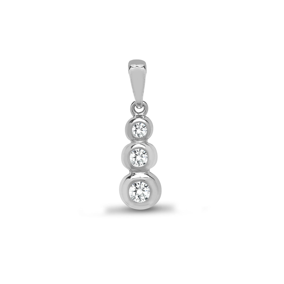 18ct White Gold Natural Diamond Pendant