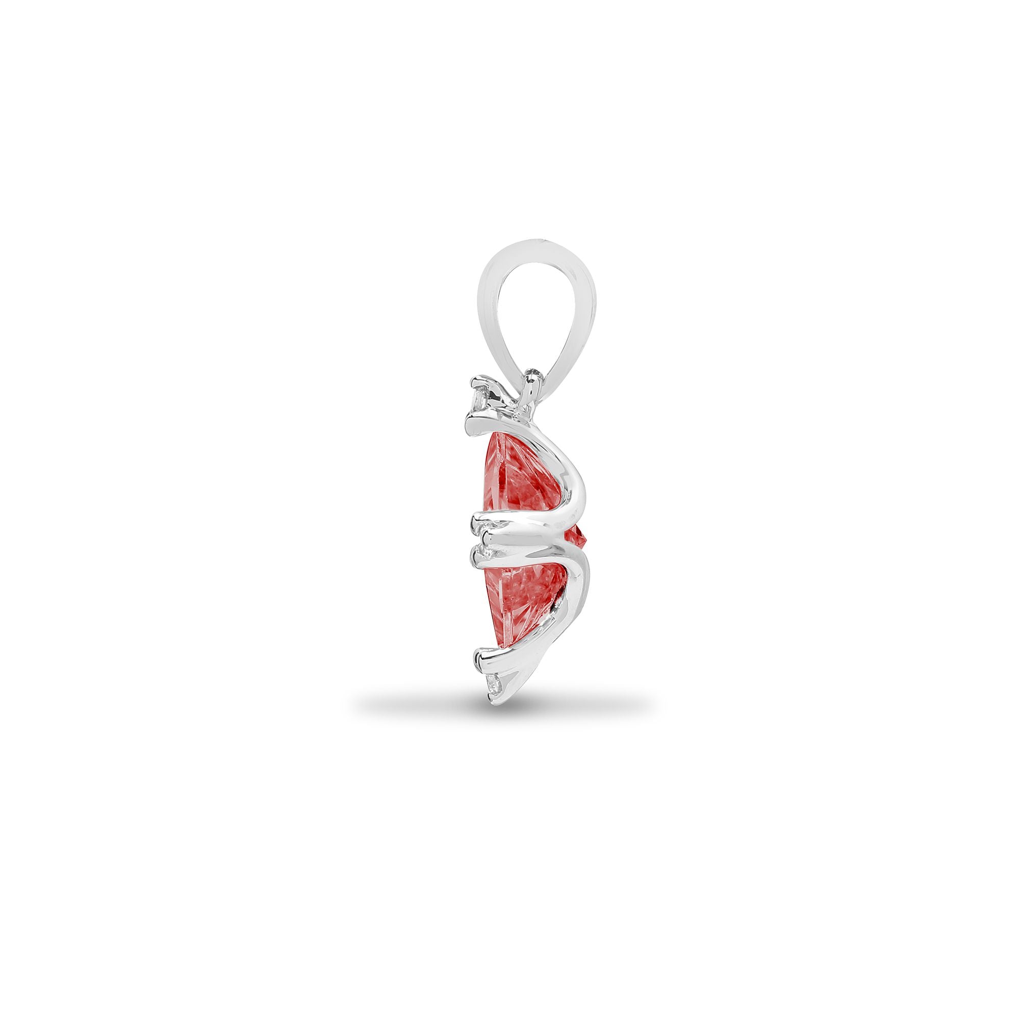 18P232 | 18ct White Gold Natural Diamond And Garnet Pendant