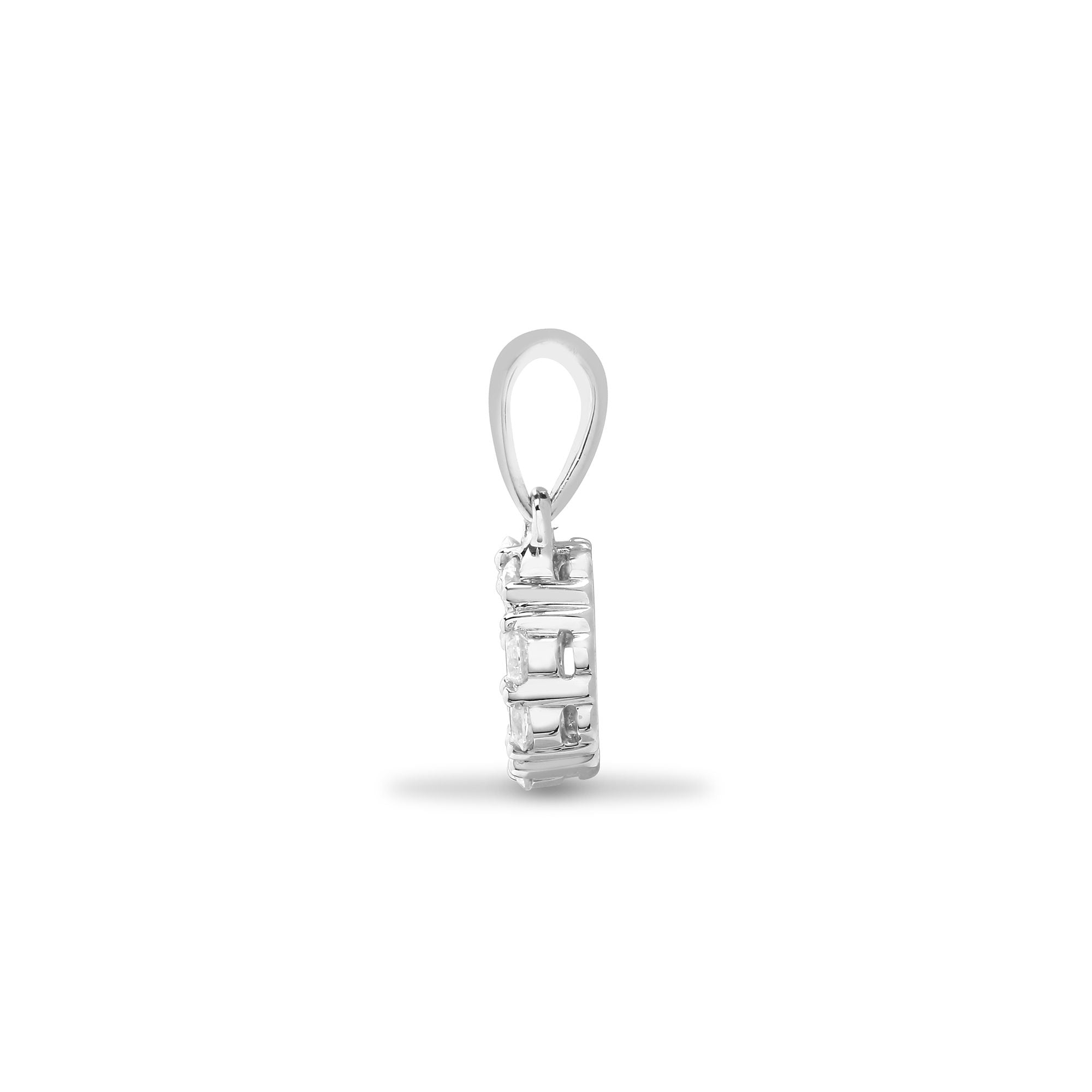 18ct White 0.30ct Round & Princess Cut Natural Diamond Pendant