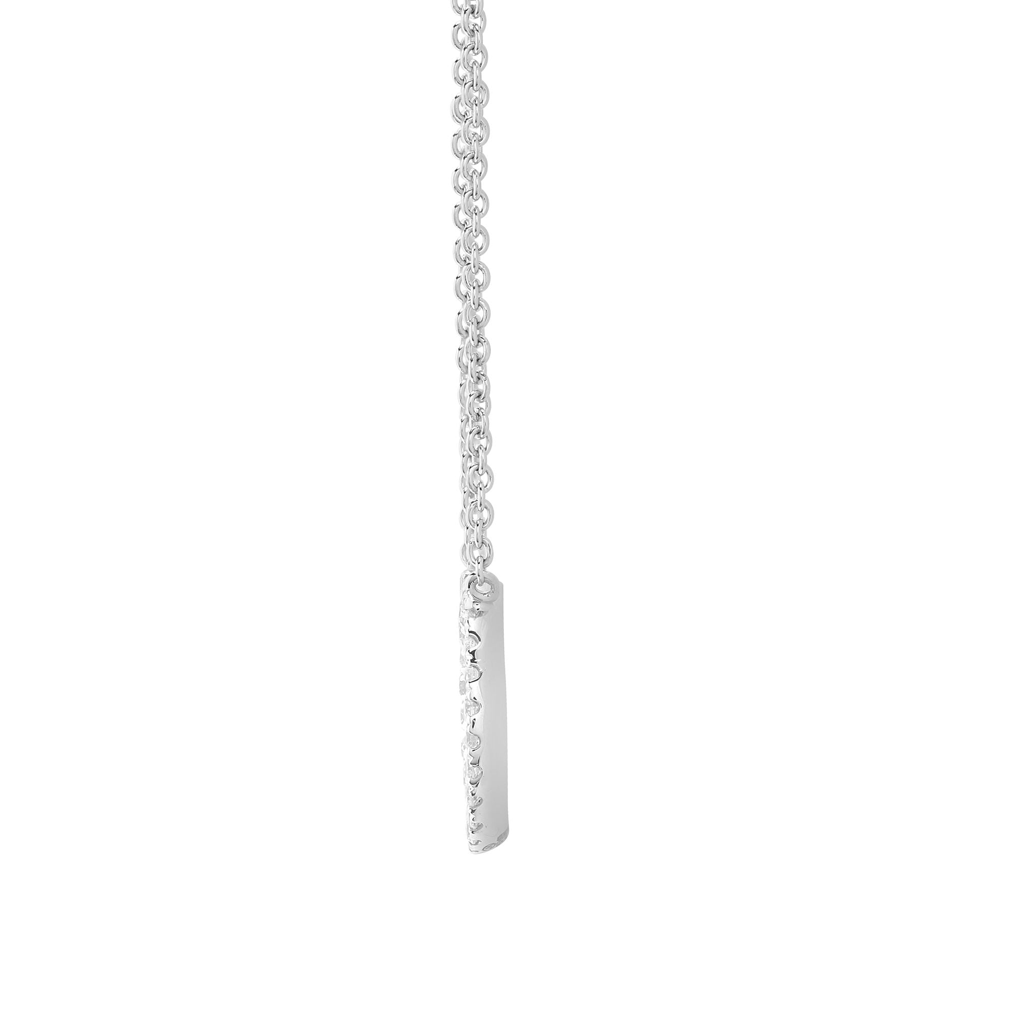 18ct White Natural Diamond Circle Pendant - 18" Chain included