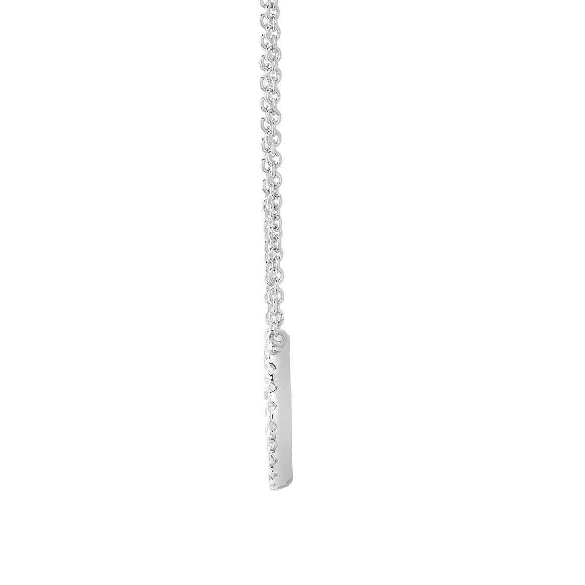 18ct White Natural Diamond Circle Pendant - 18" Chain included