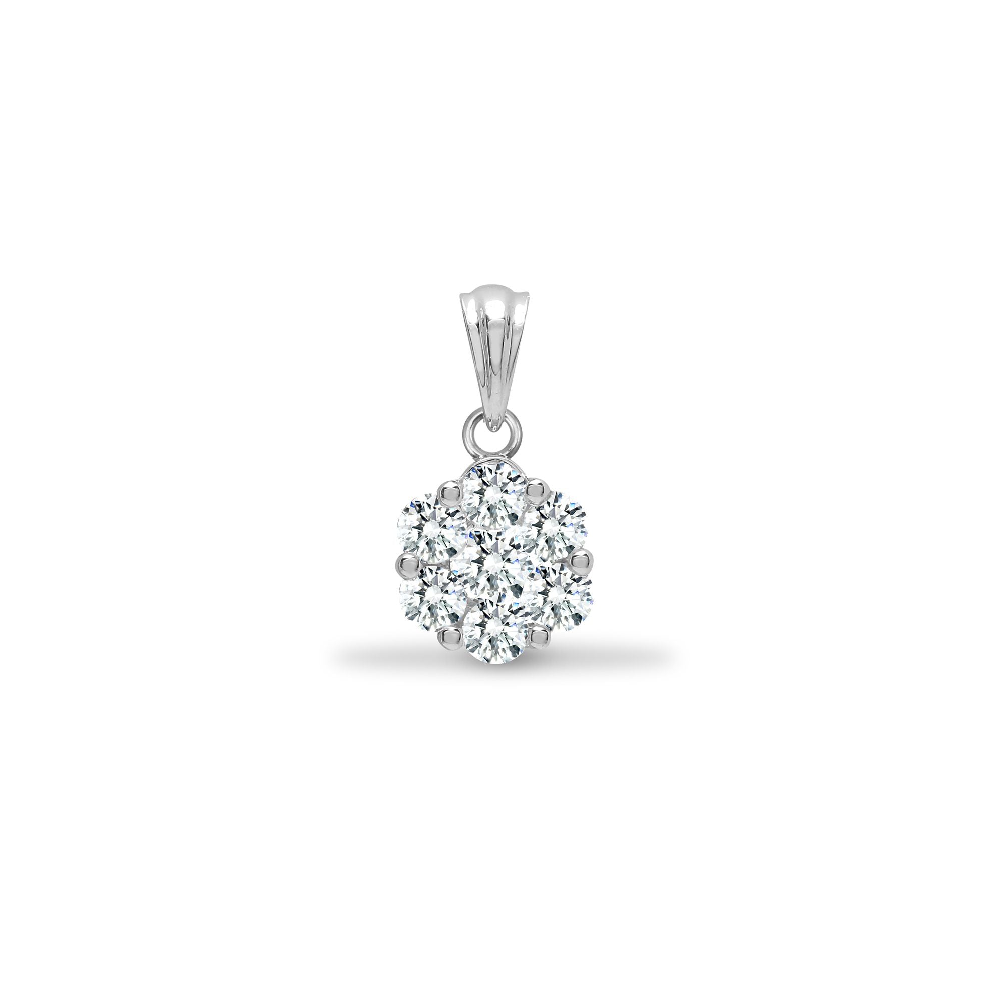 18P308-033 | 18ct White 0.33ct Natural Diamond 7 Stone Cluster Pendant