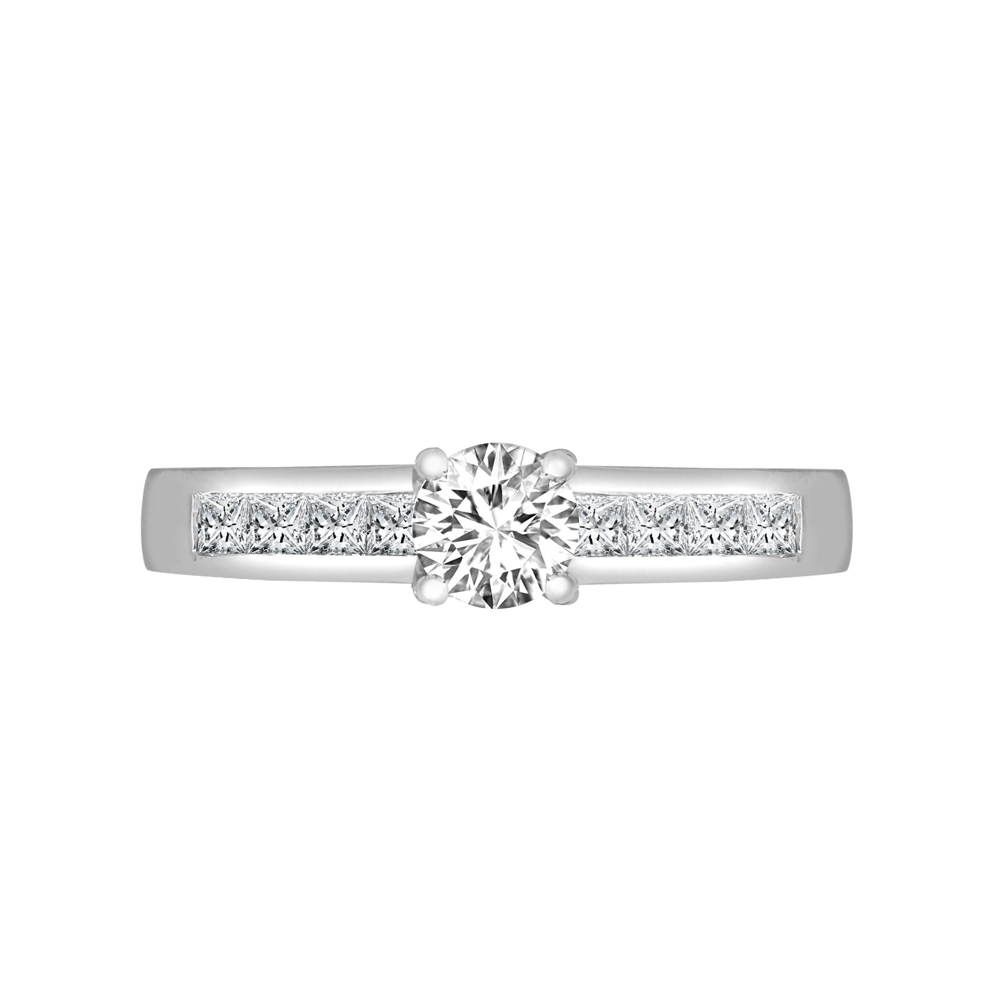 18R216-075 | 18ct White Gold 0.38ct Natural Diamond Ring. Fits 0.75ct