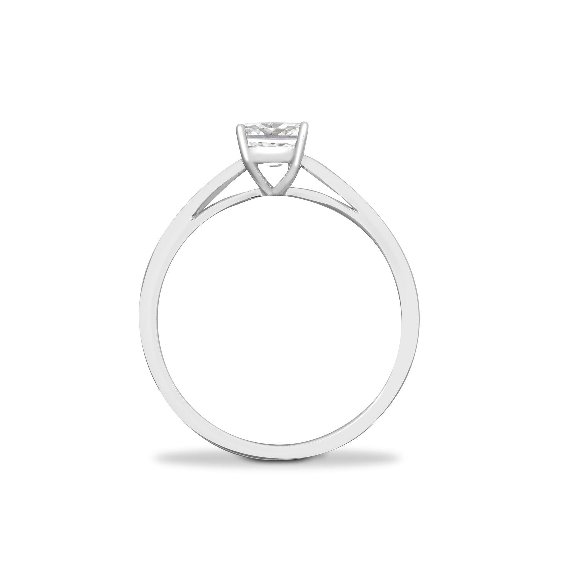 18R334-025 | 18ct White Gold 25pts Emerald Cut Solitaire Natural Diamond Ring