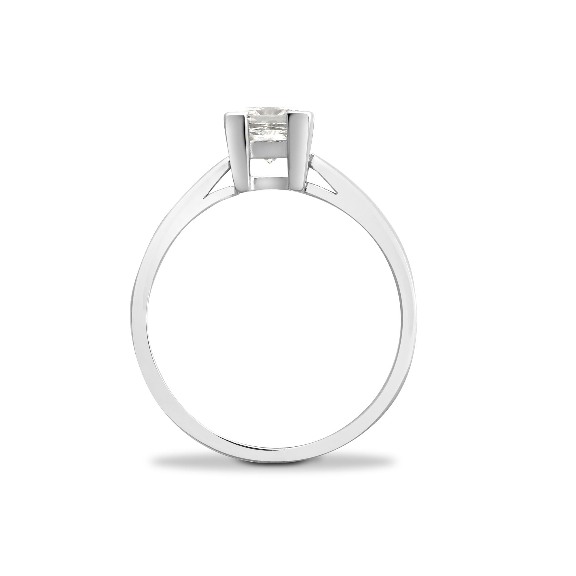 18R551-025 | 18ct White Gold 25pts Princess Cut Natural Diamond Solitaire Ring