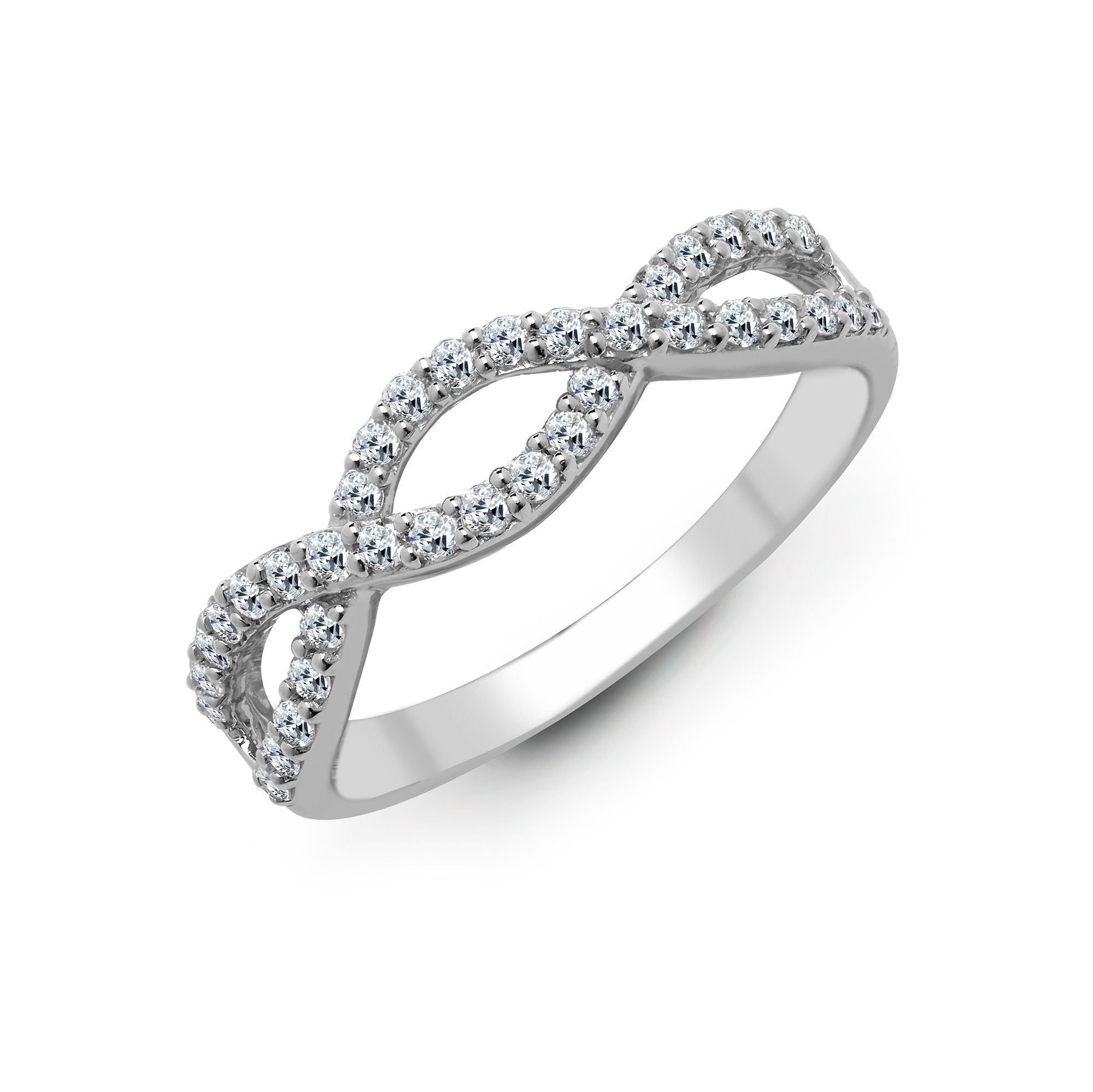 18R764 | 18ct White 0.39ct Natural Diamond Ring