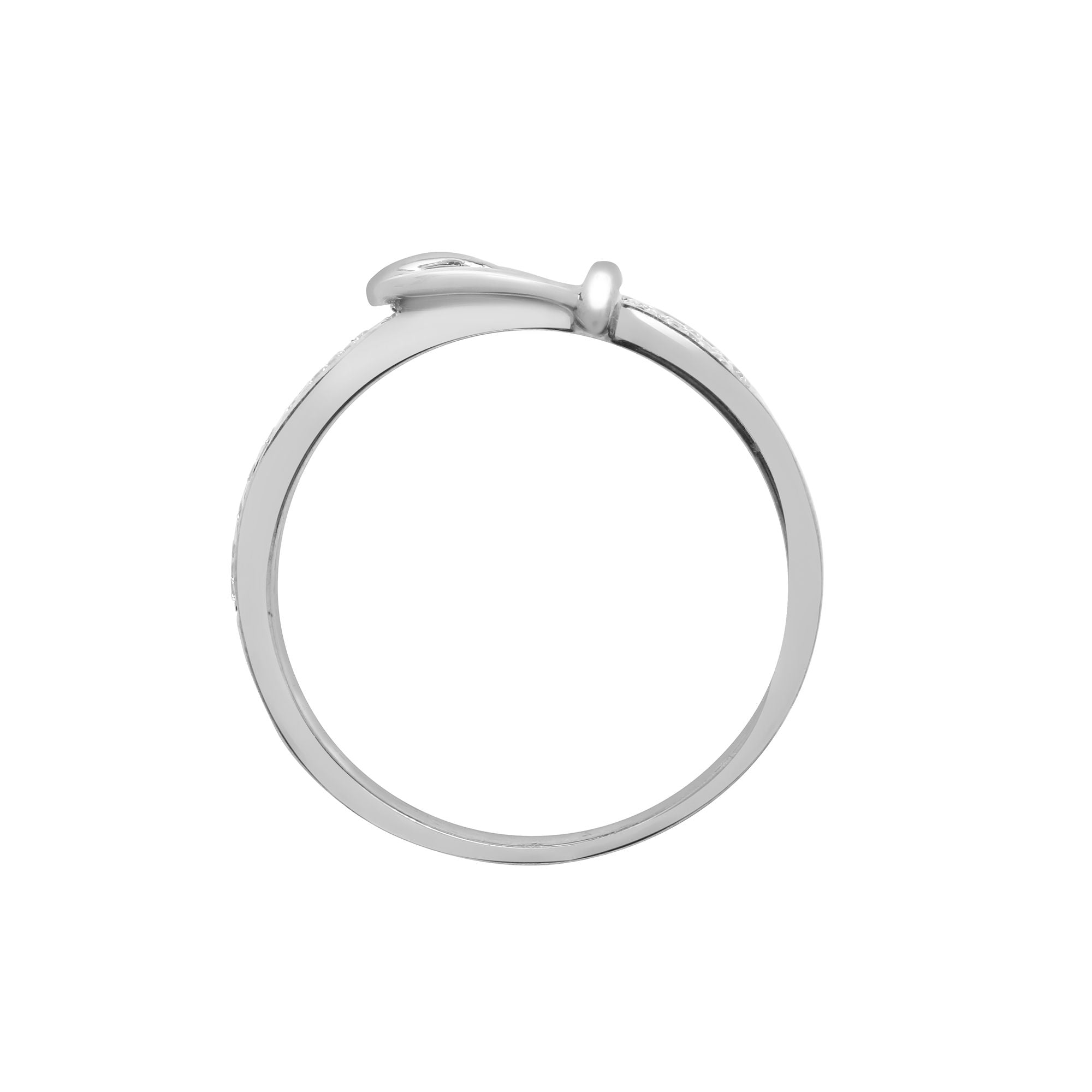 18R767 | 18ct White 0.34ct Natural Diamond Buckle Ring