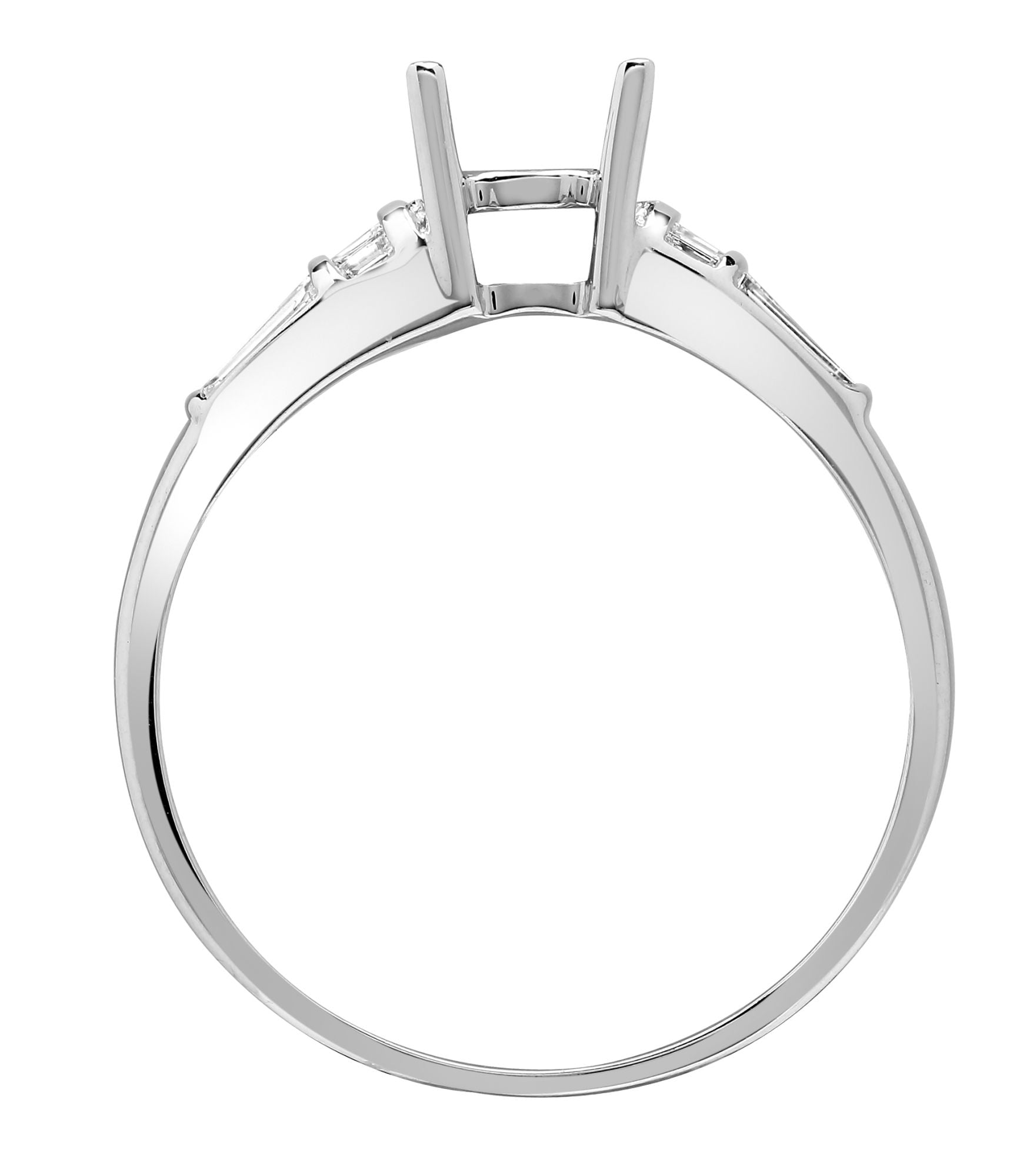 18ct White 0.36ct Natural Diamond Semi Set Ring - Holds 0.75ct