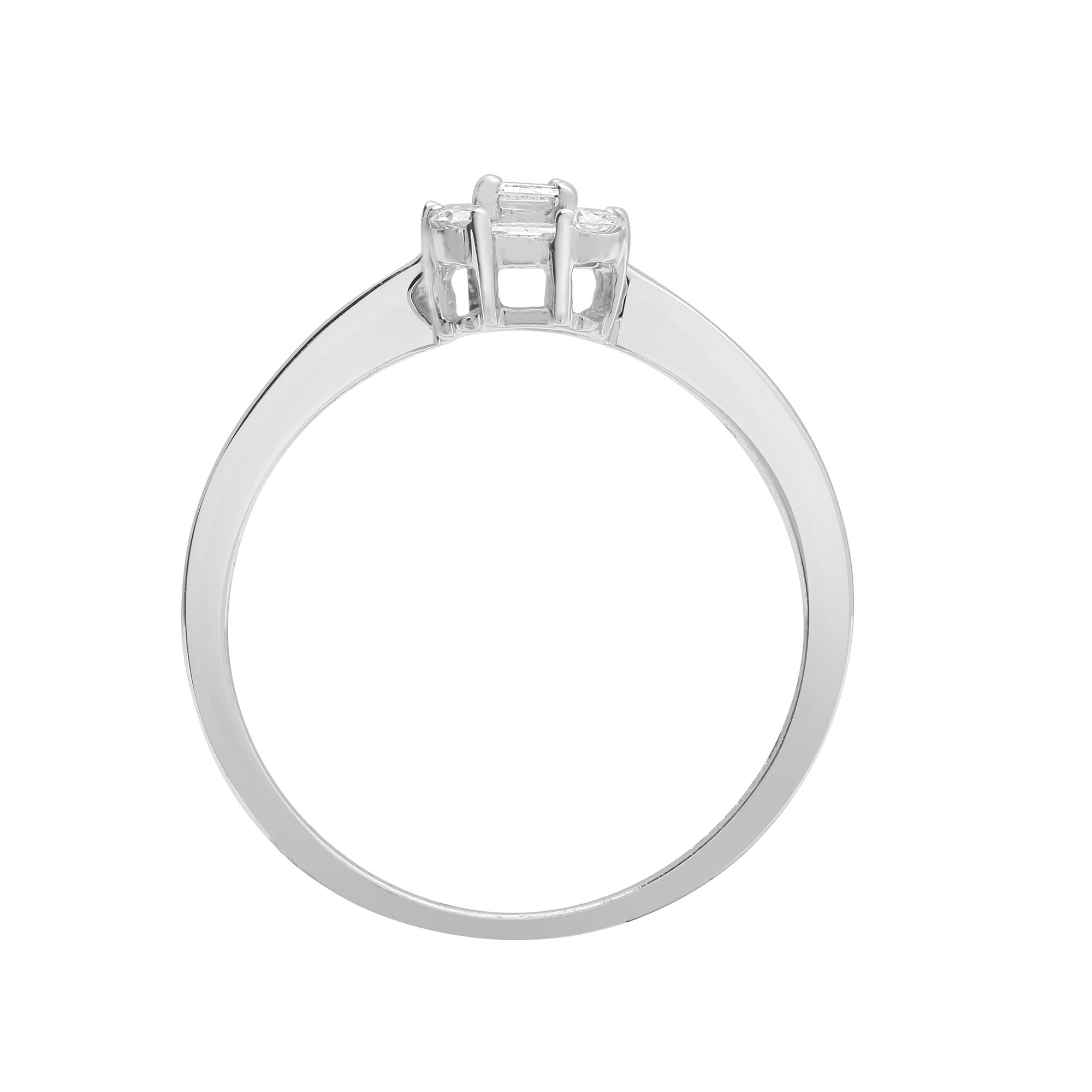 18R845 | 18ct White Gold 0.57ct Natural Diamond RBC & Baguette Ring