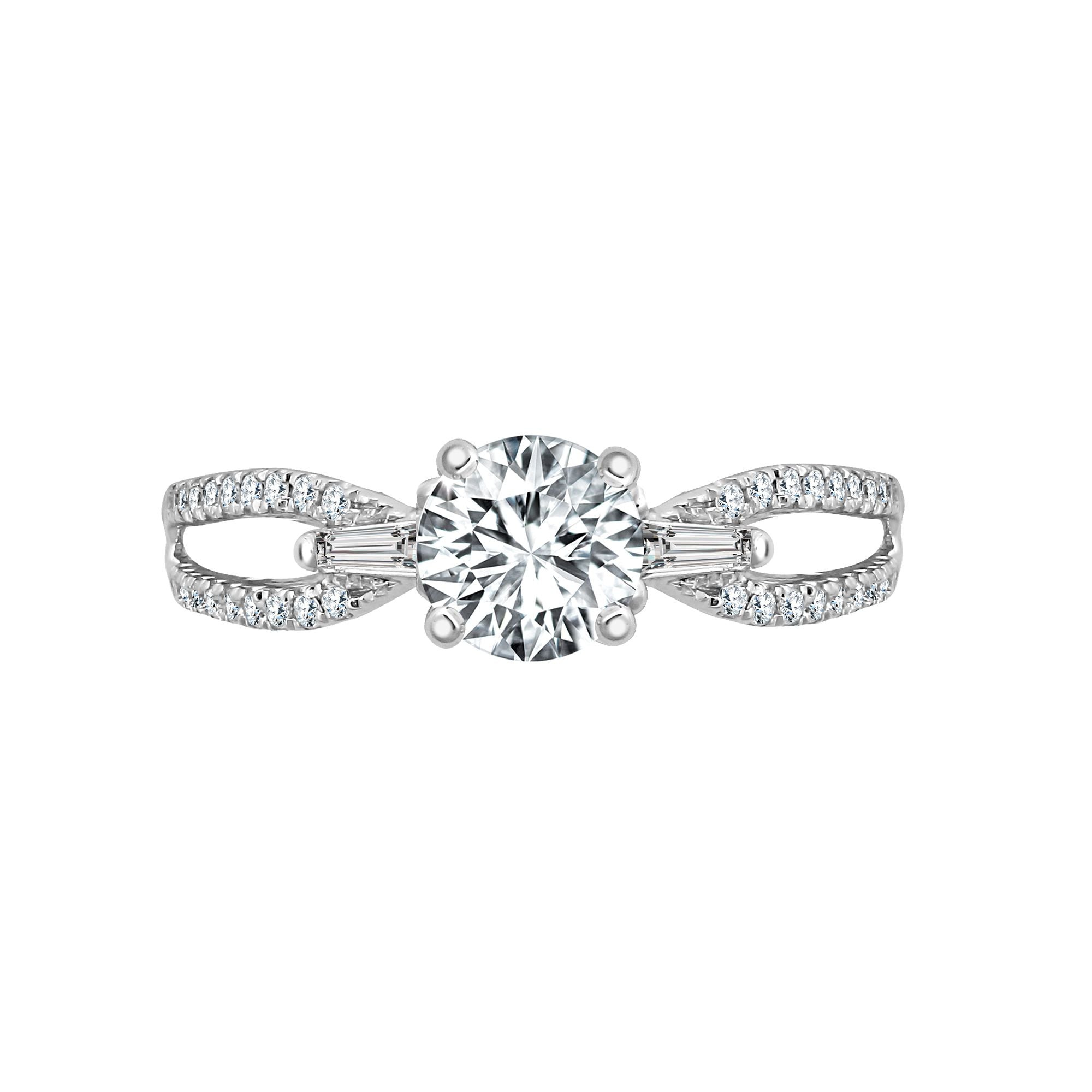 18ct White 0.42ct Natural Diamond Semi Set Ring - Holds 1.00ct
