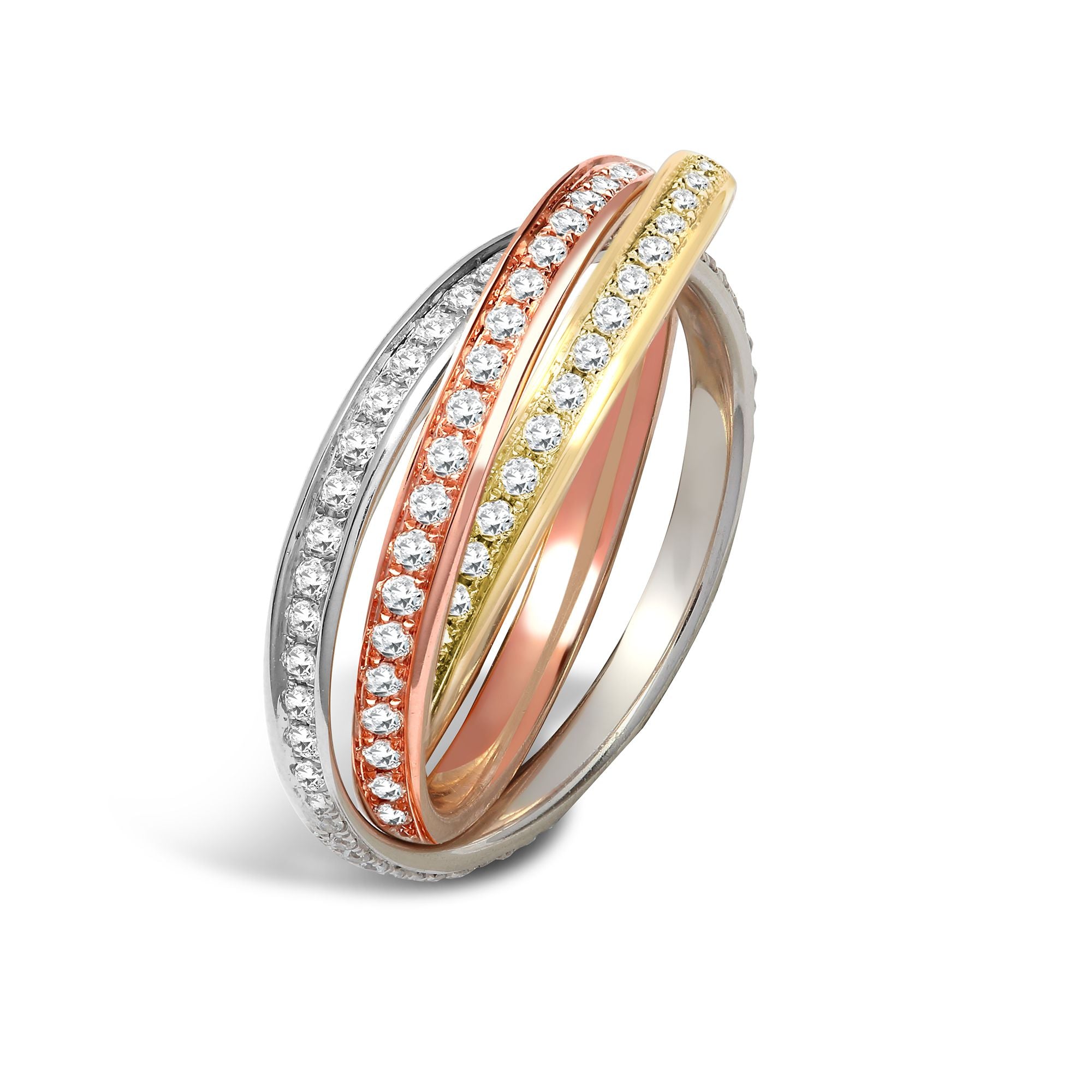 18R867 | 18ct 3 Colour 0.82ct 2mm RWR Full Set
