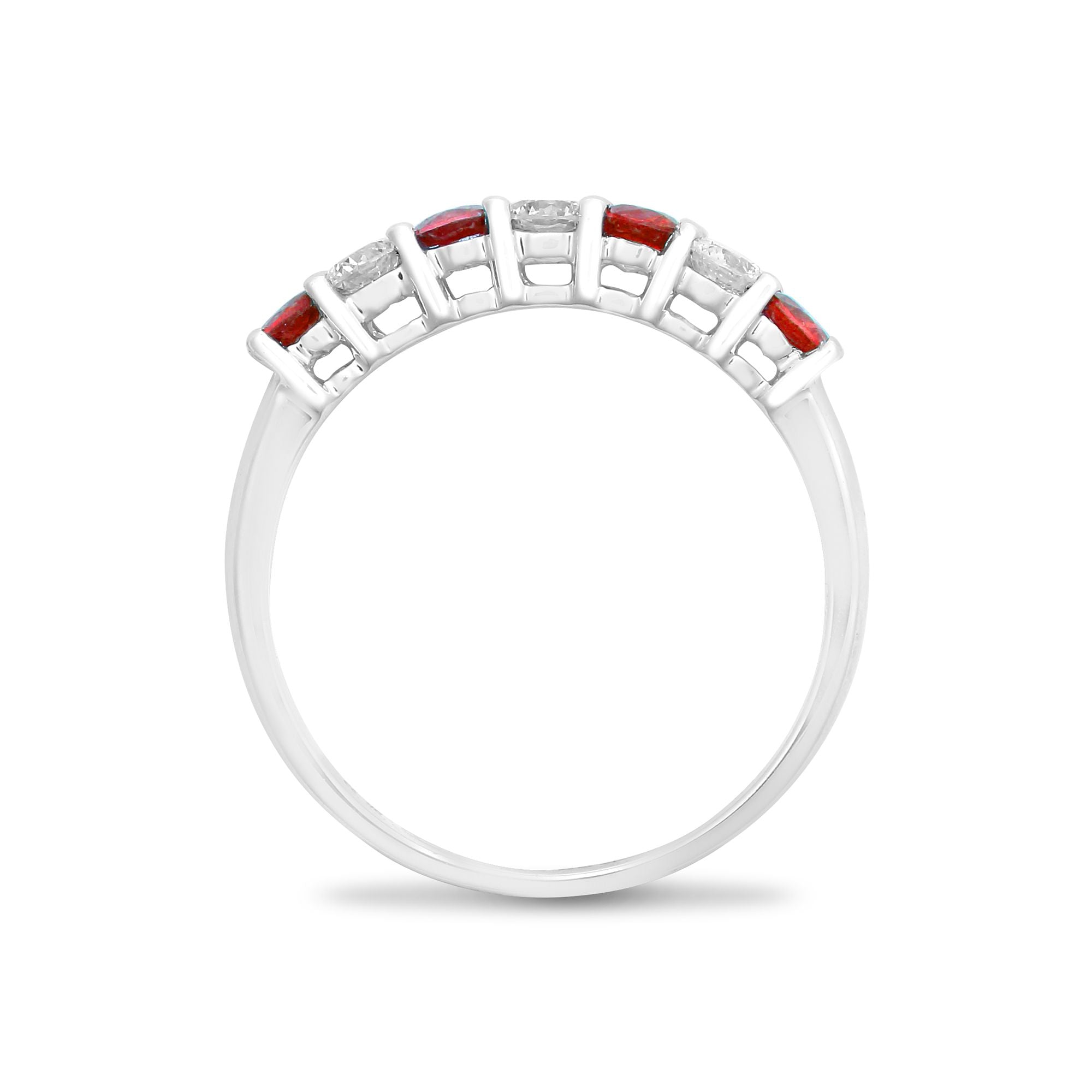 18R910 | 18ct White Diamond-0.33ct Ruby-0.45ct 12 Eternity Ring