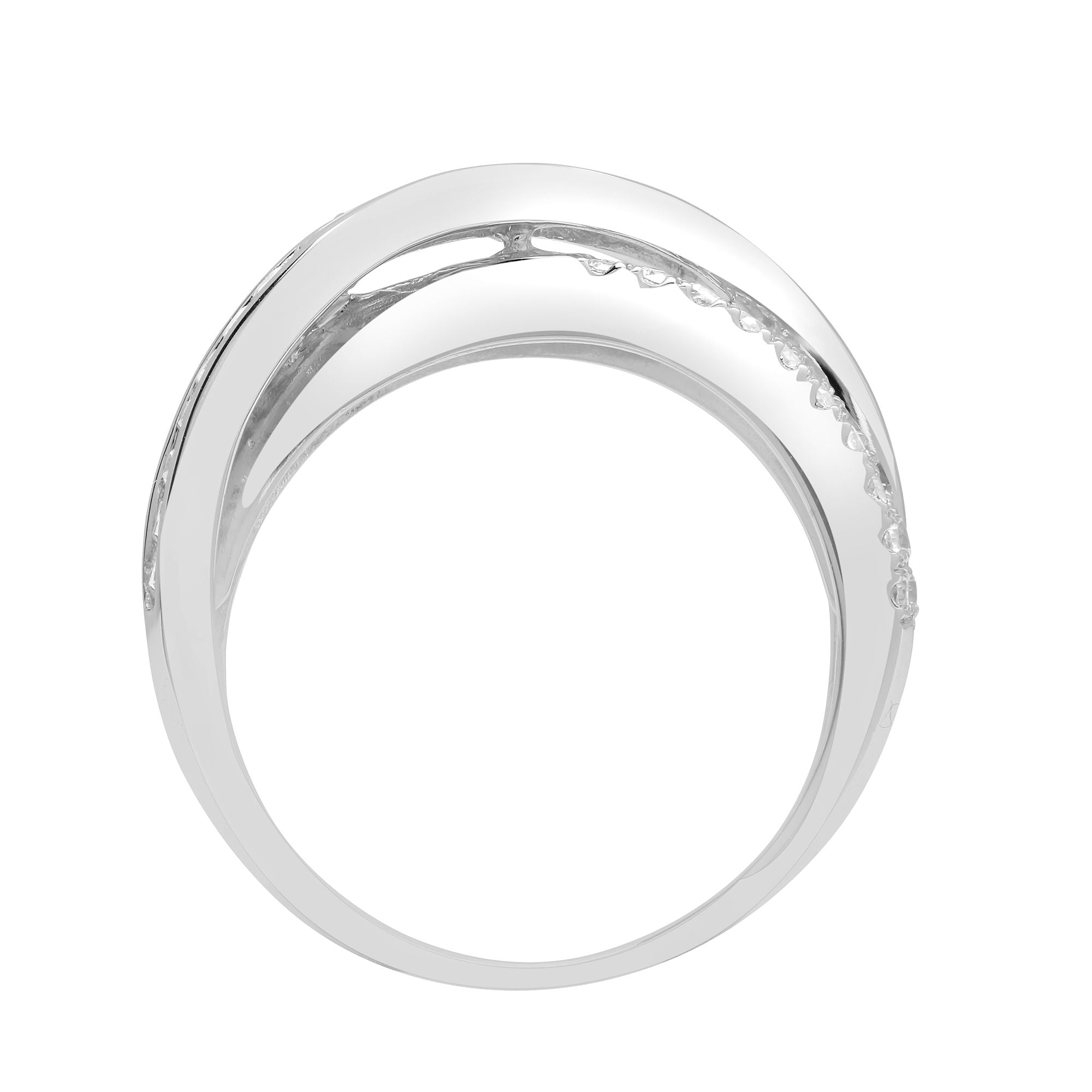 18R926 | 18ct White 1.14ct Round & Baguette Natural Diamond Ring