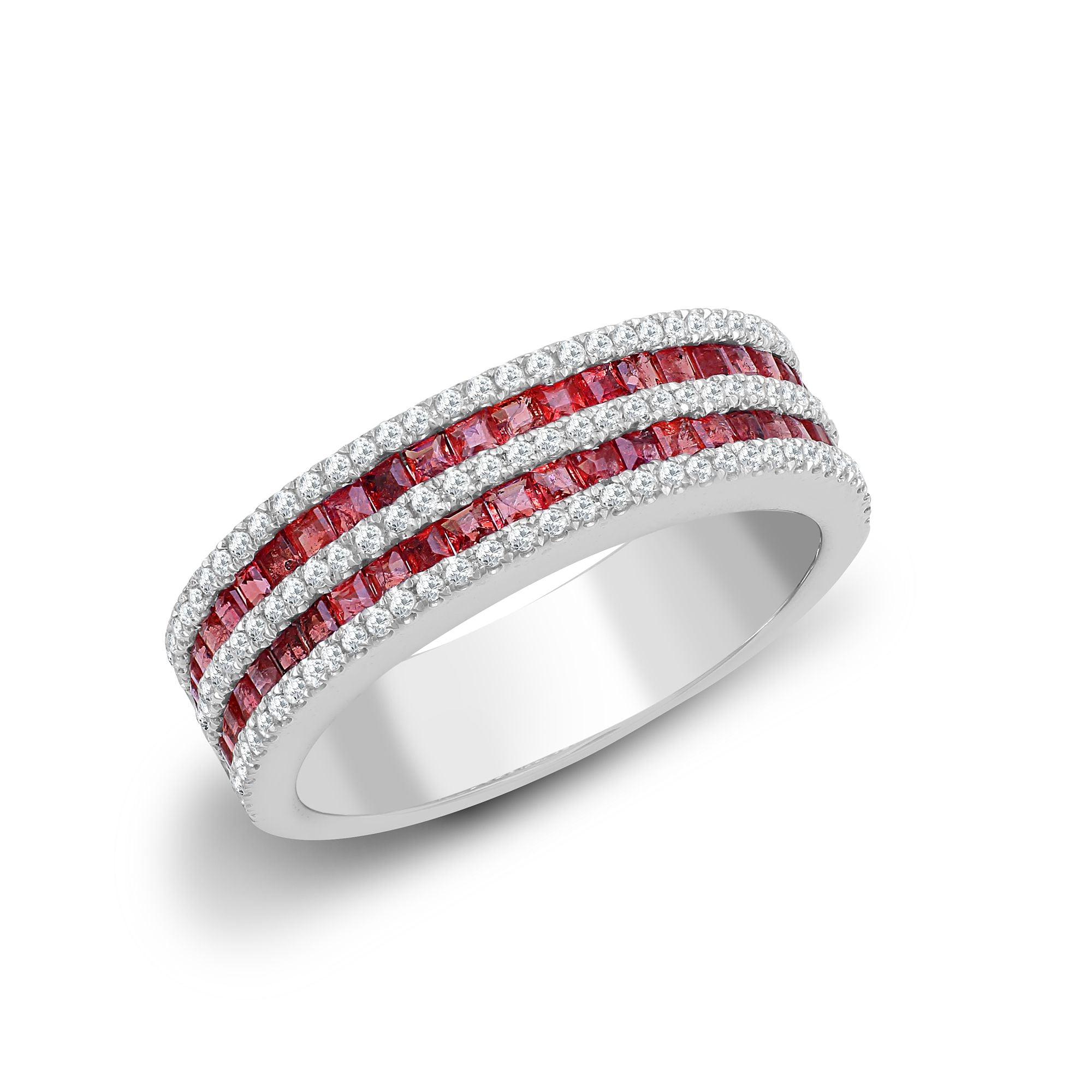 18R936 | 18ct White Diamond-0.35ct Ruby-0.95ct Ring
