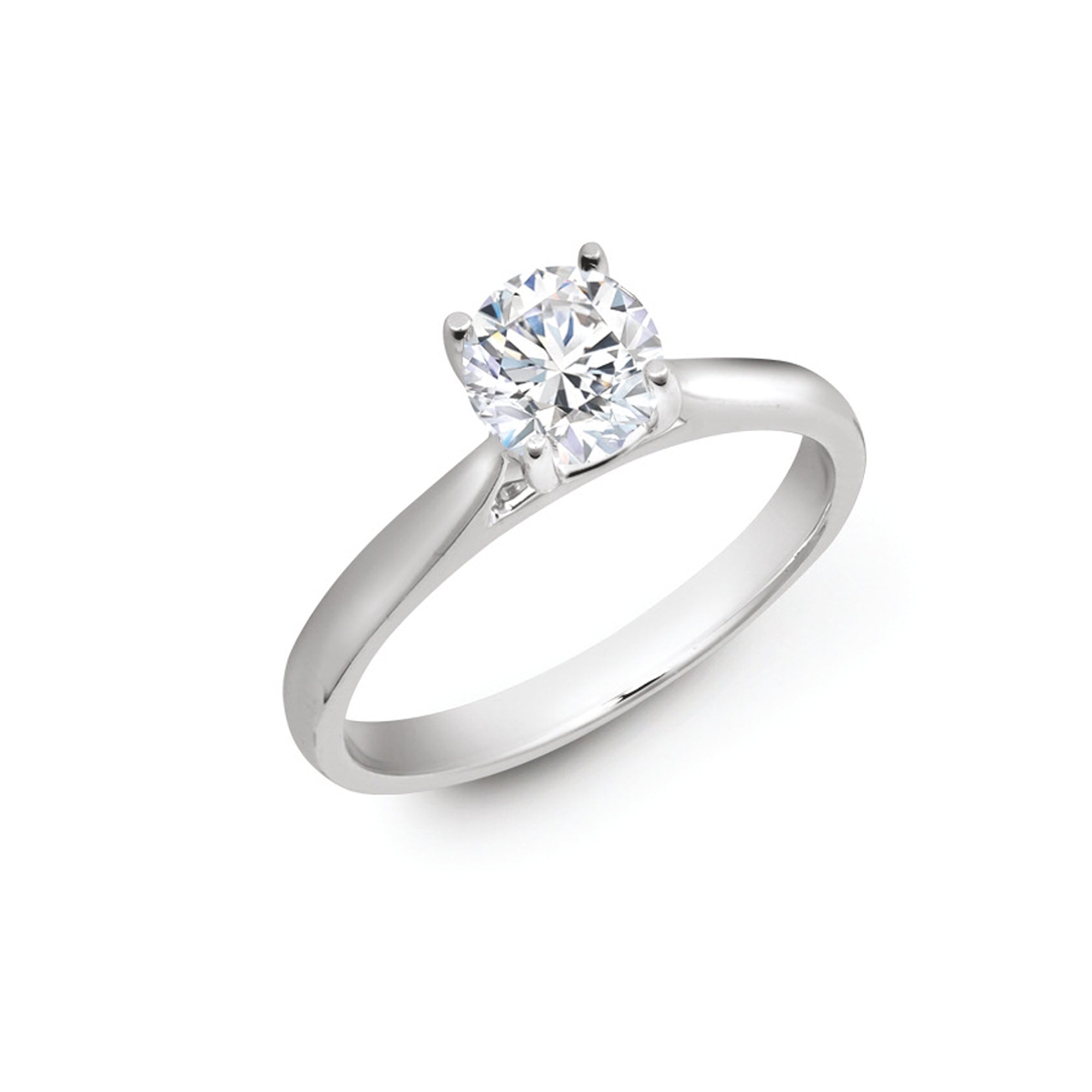 LAB9R972-100 | 9ct White Gold 1.00ct Round Brilliant Cut Solitaire Wed Fit Lab Grown Diamond Ring