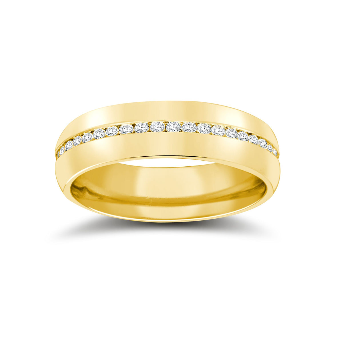 18W061-4() | 18ct Yellow Gold RBC Court Natural Diamond Wedding Band Fully Set - - 50pts