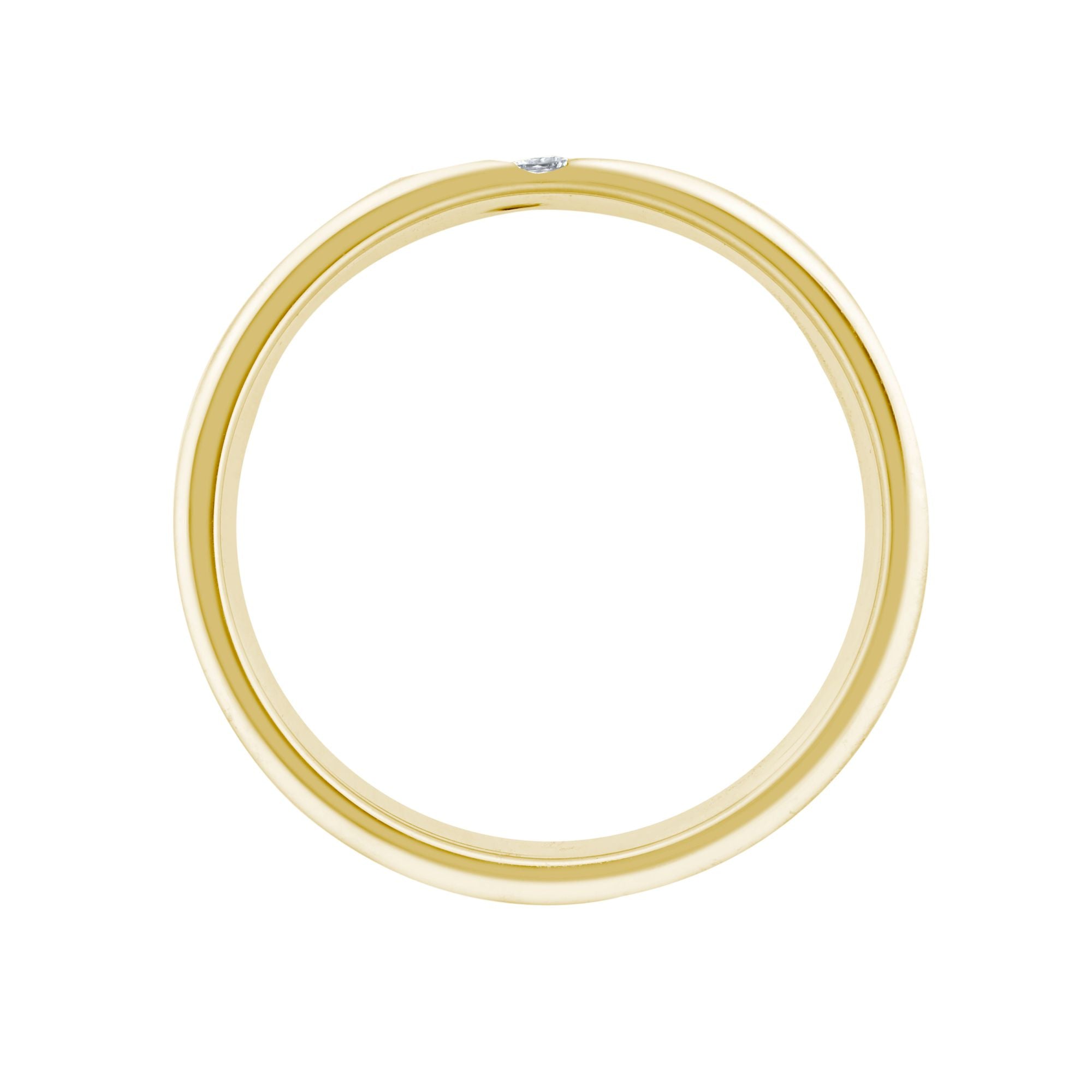 18W067-6 | 18ct Gold Yellow Natural Diamond Rubover set Wedding Ring