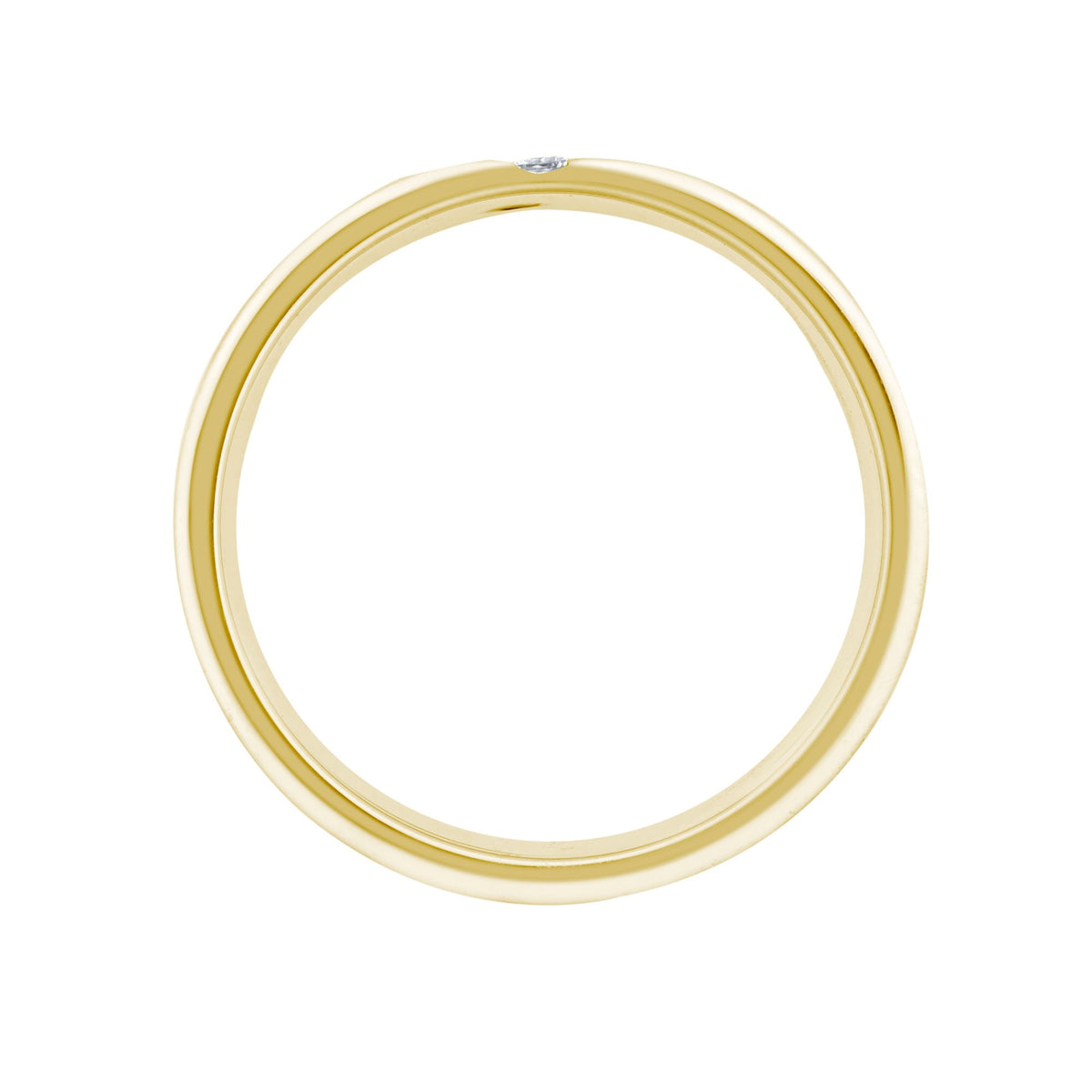 18ct Gold Yellow Natural Diamond Rubover set Wedding Ring