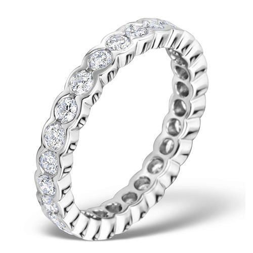 18WFE003-115-GVS | 18ct White Gold Rub Over Set Full Eternity Ring Natural Diamond 1.00ct G VS
