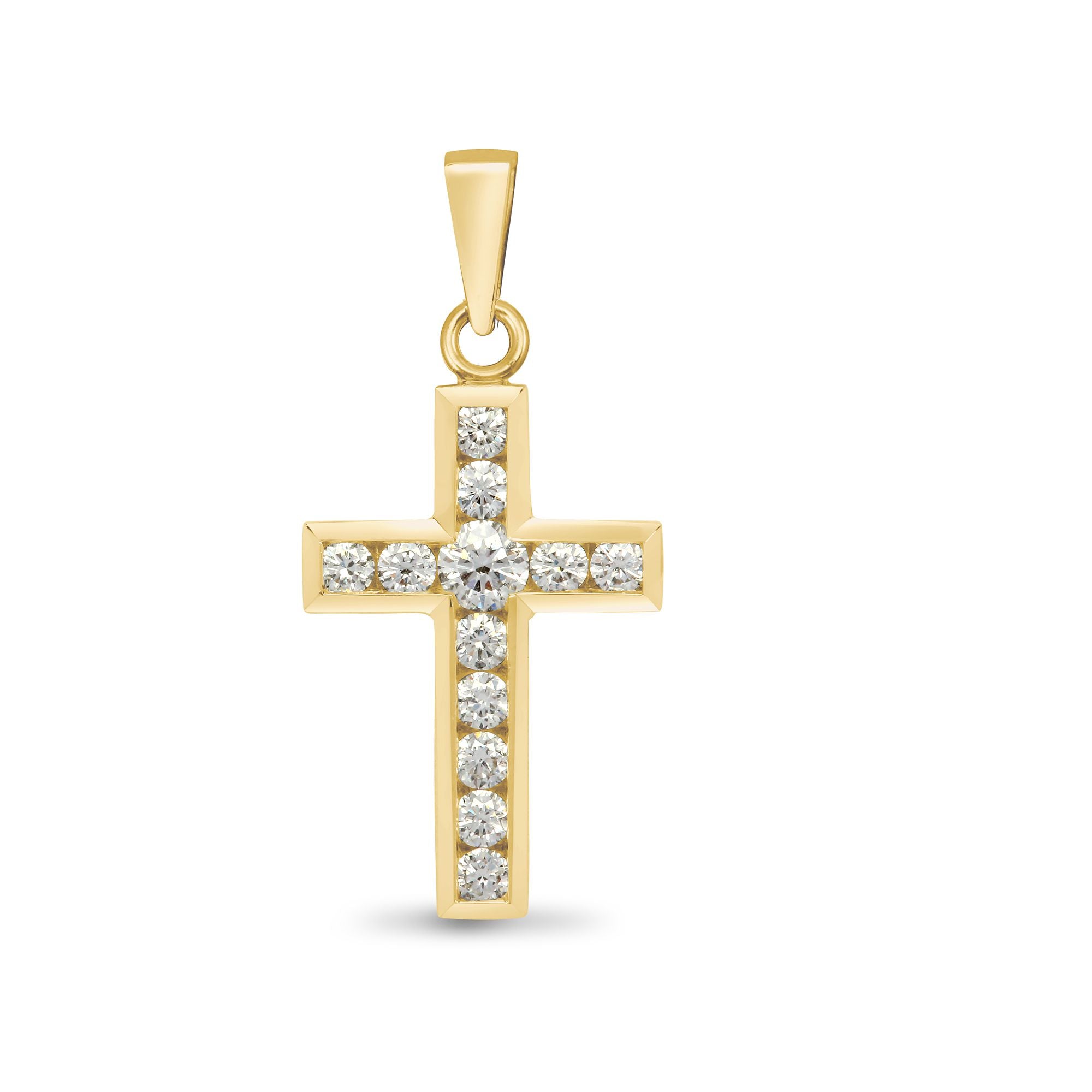 18X052 | 18ct Yellow Gold Natural Diamond Cross