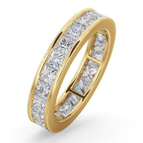18YFE005-300-GVS | 18ct White Gold Channel Set Princess Cut Full Eternity Ring Natural Diamond 3.00ct G VS