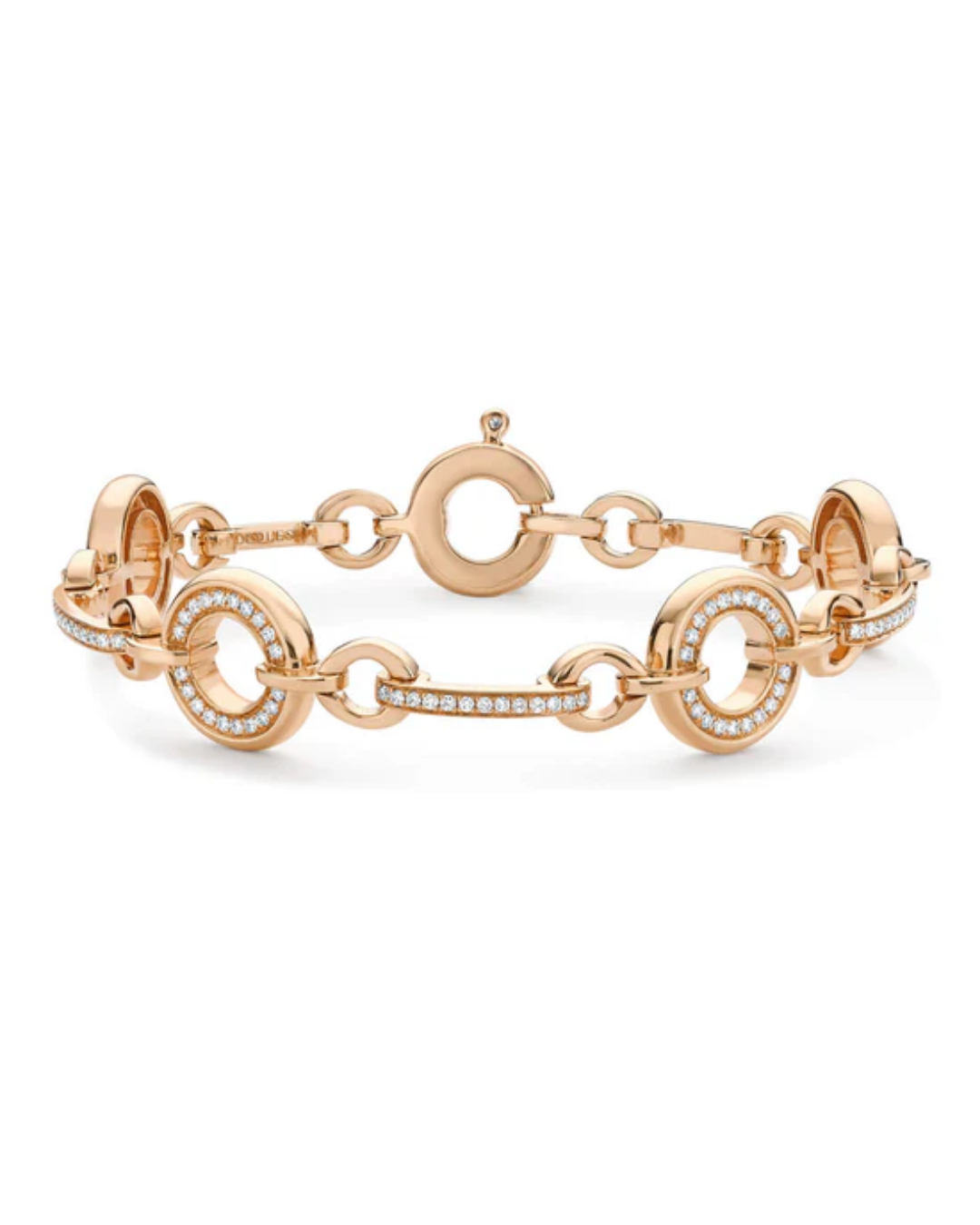 Roulette Medium Classic Rose Gold Diamond Bracelet