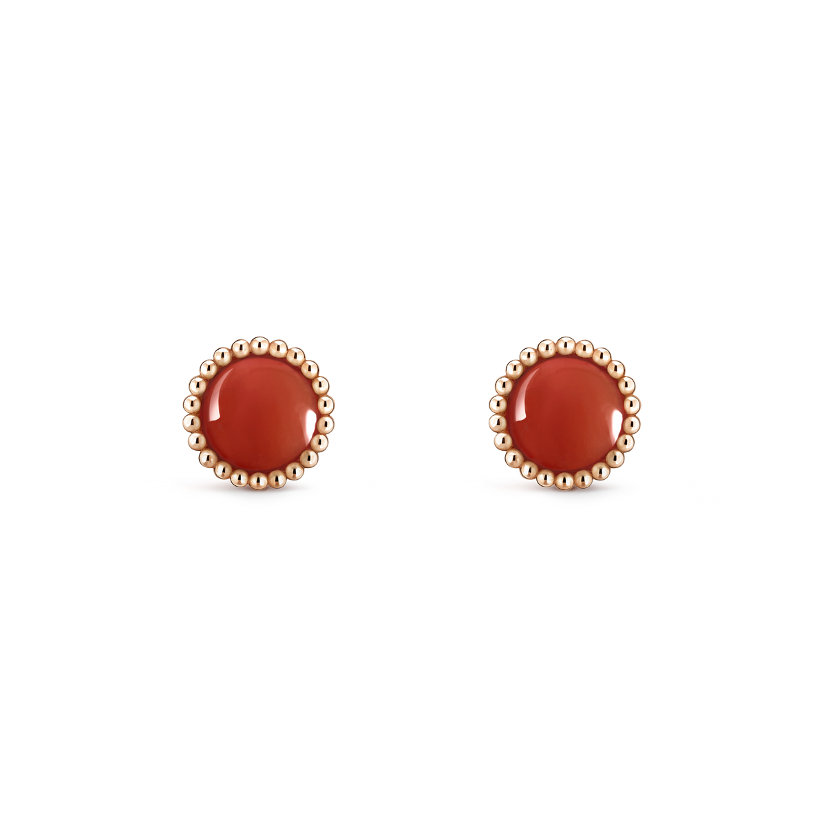 Van Cleef & Arpels Perlée Couleurs Carnelian Earrings 18K Rose Gold