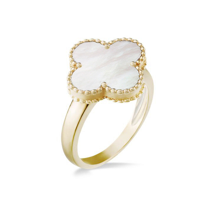 Y/G MOP Clover Ladies Ring