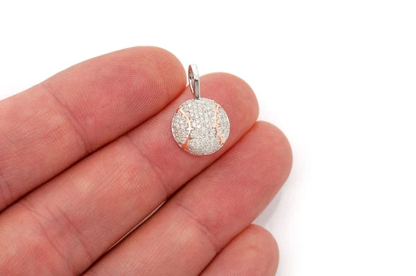 Erkals Jewellers Baseball Pendant 18K Gold Diamond 0.33ctw
