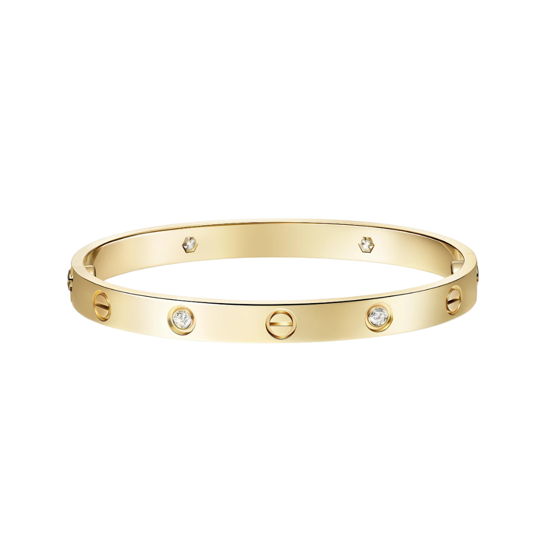 Cartier Love Bracelet Brushed 4 Diamonds 18ct Yellow Gold