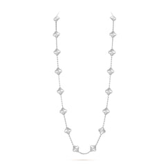 Van Cleef & Arpels Vintage Alhambra Necklace 20 Motifs 18K White Gold