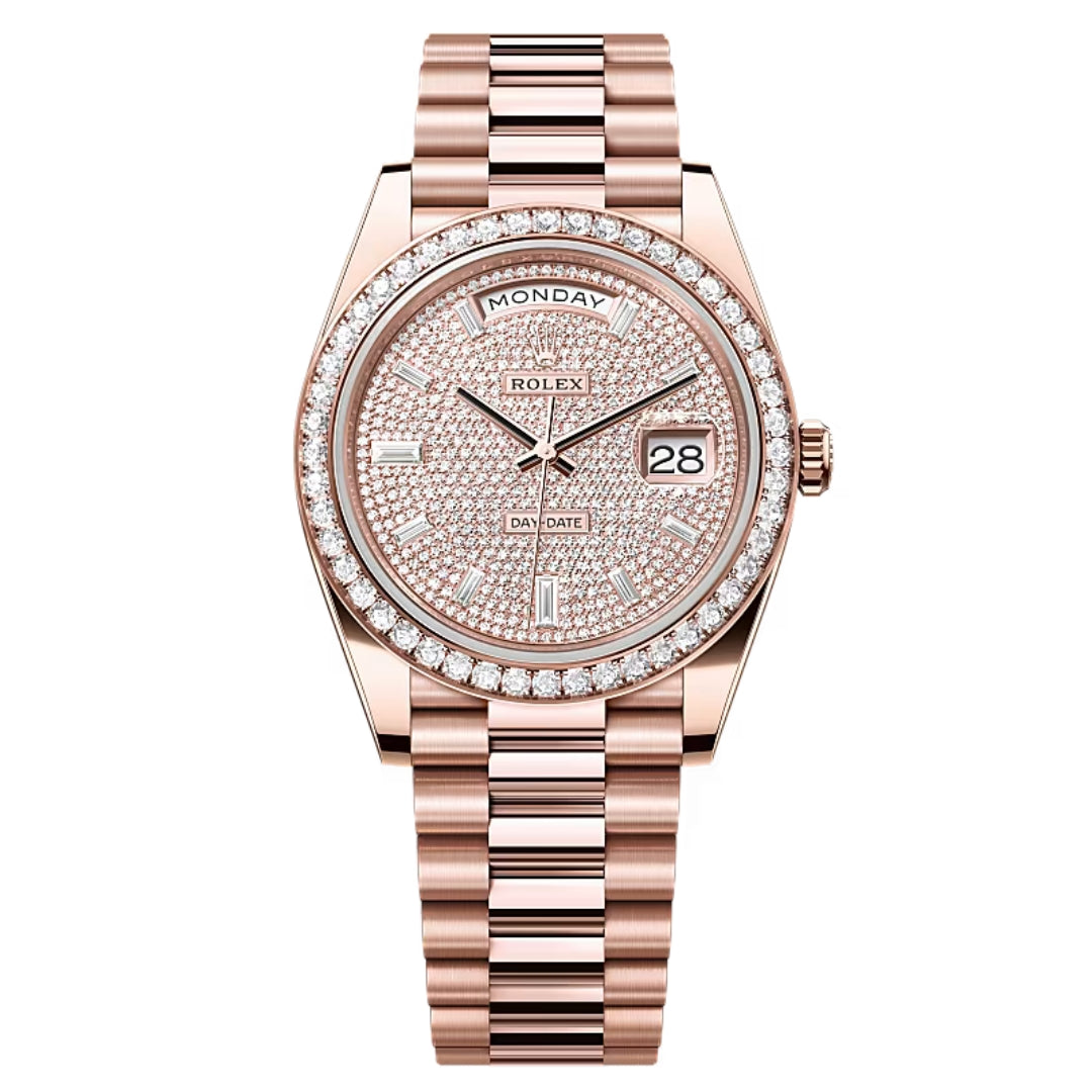 Rolex Day-Date 40 228345RBR Factory Diamond Paved Baguette Dial and Diamond Bezel 2023