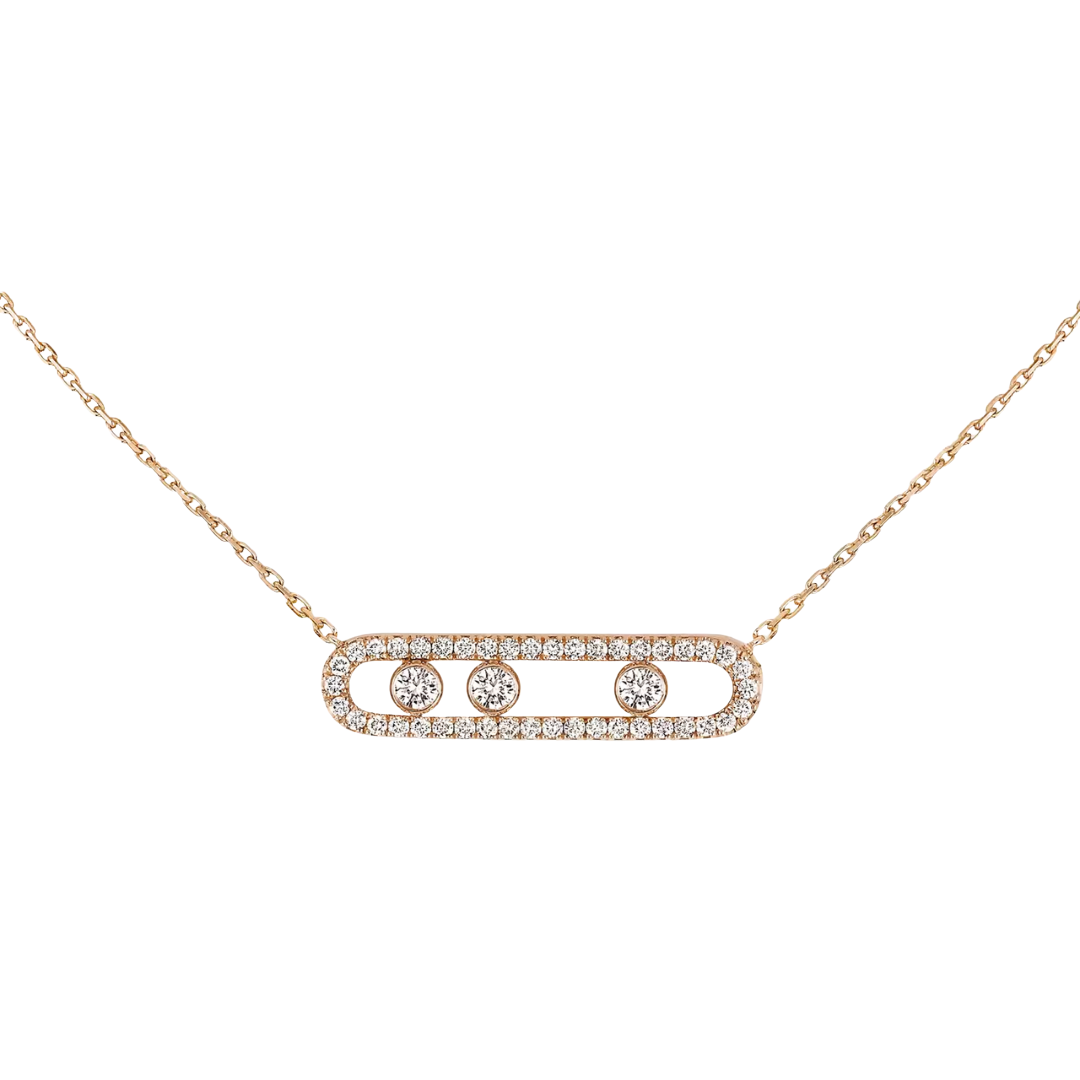 Move Pavé Diamond Necklace 18ct Gold