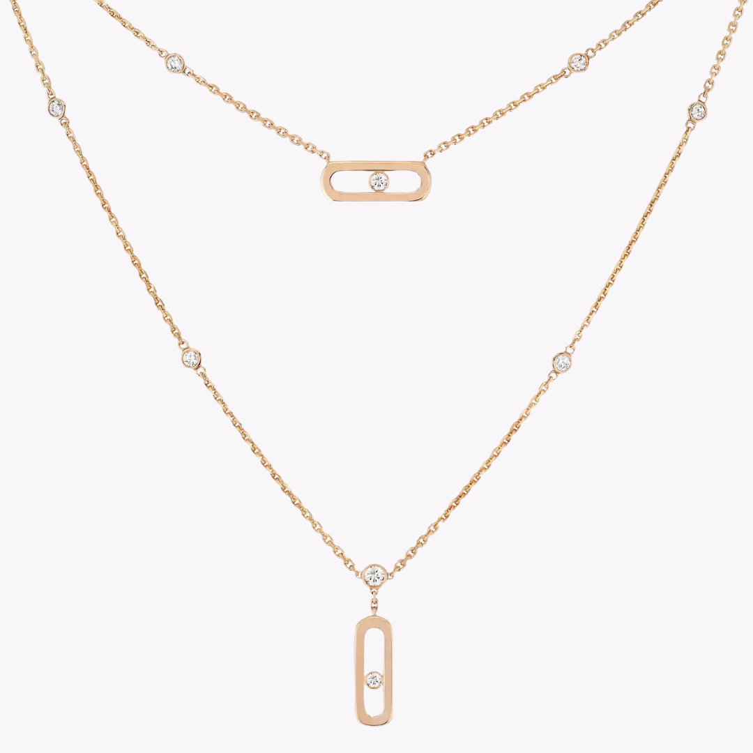 Move Uno 2 Rows Necklace 18ct Gold