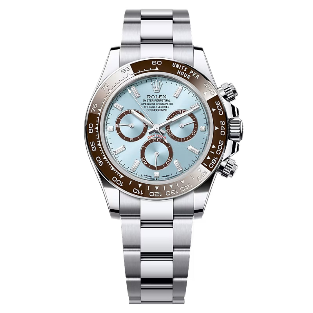 Rolex Cosmograph Daytona 126506 Platinum Ice Blue Baguette Diamond Dial 2023