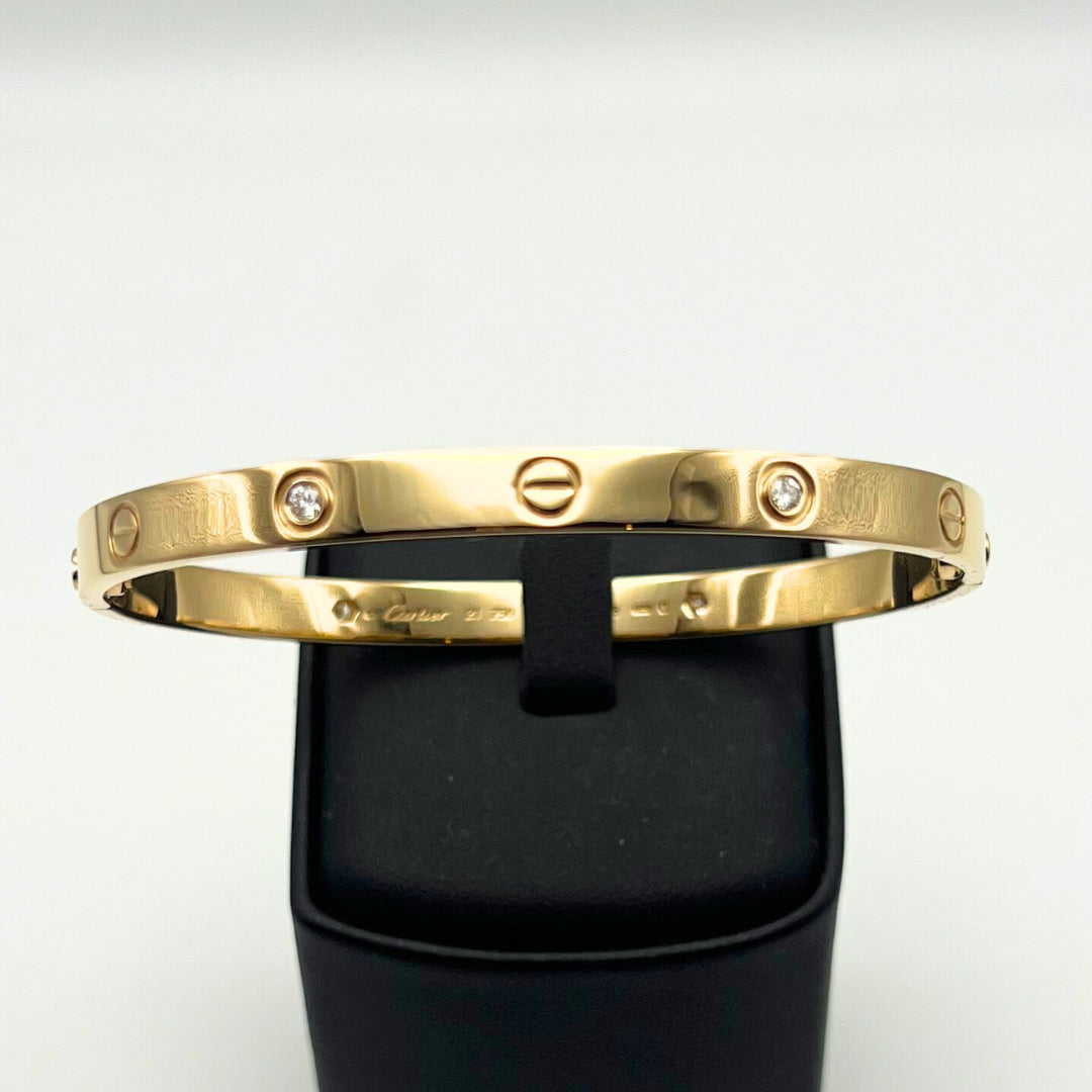 Cartier Love Bracelet 4 Diamonds 18K Yellow Gold