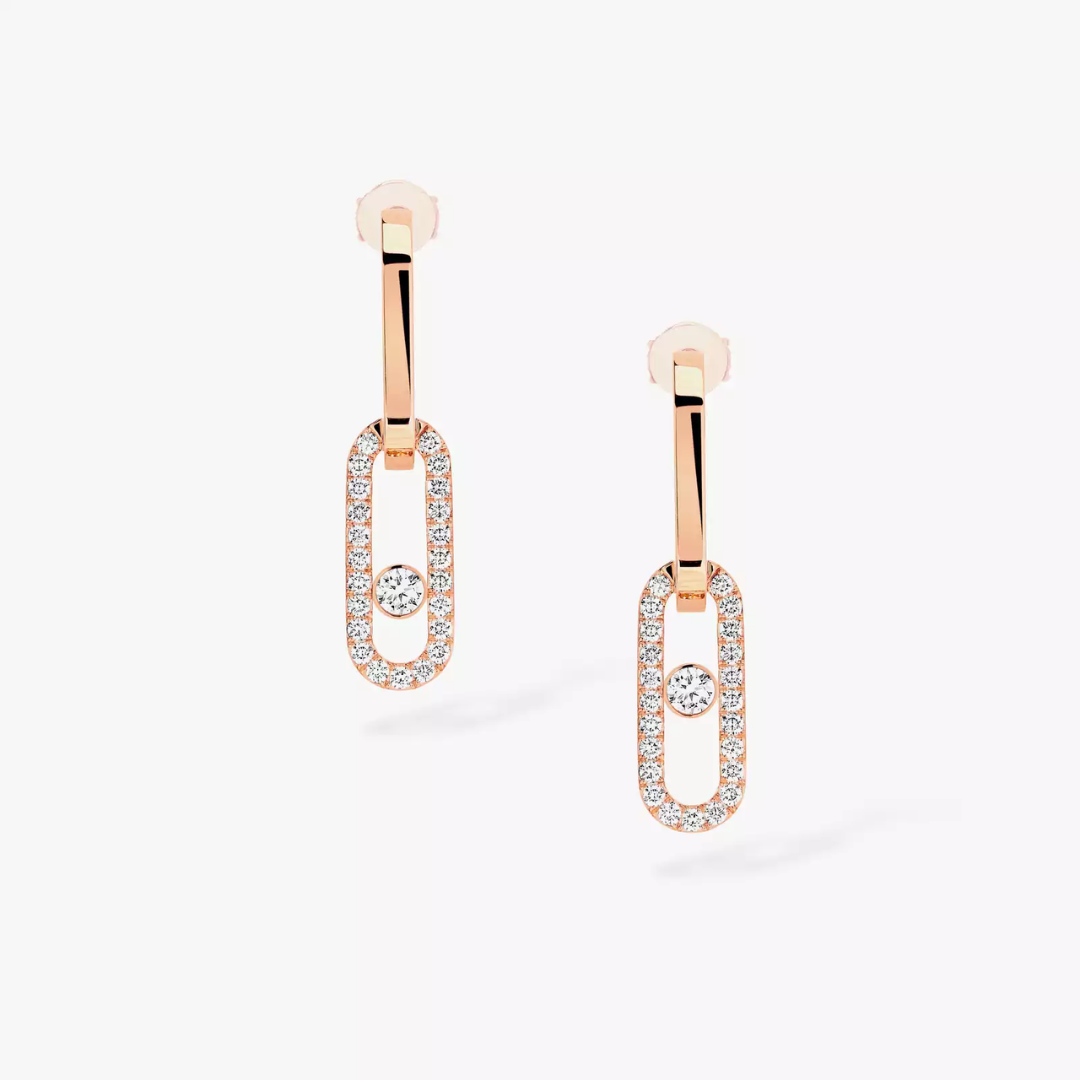 Move Link Diamond Earrings 18ct Gold