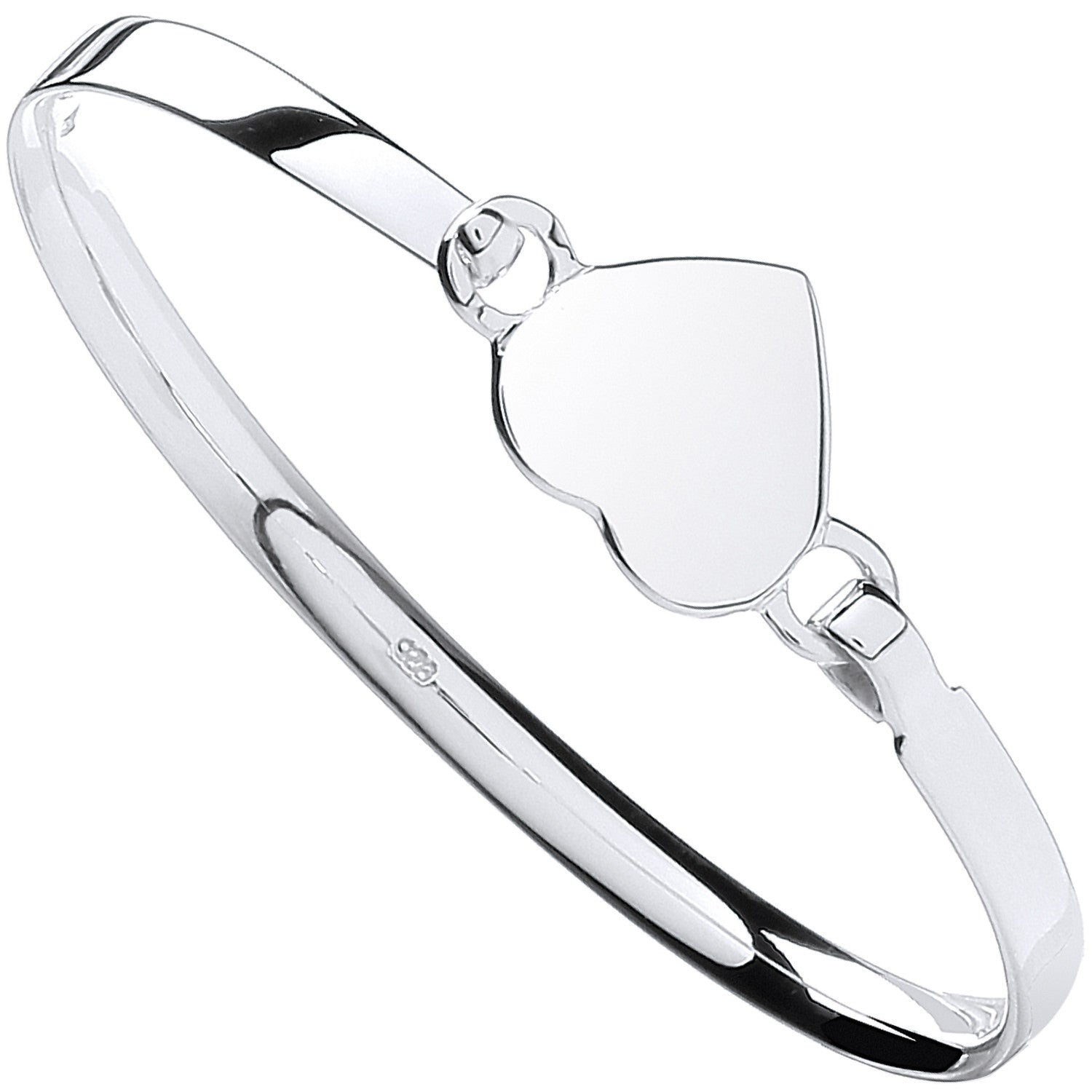 Silver Maiden Heart Bangle